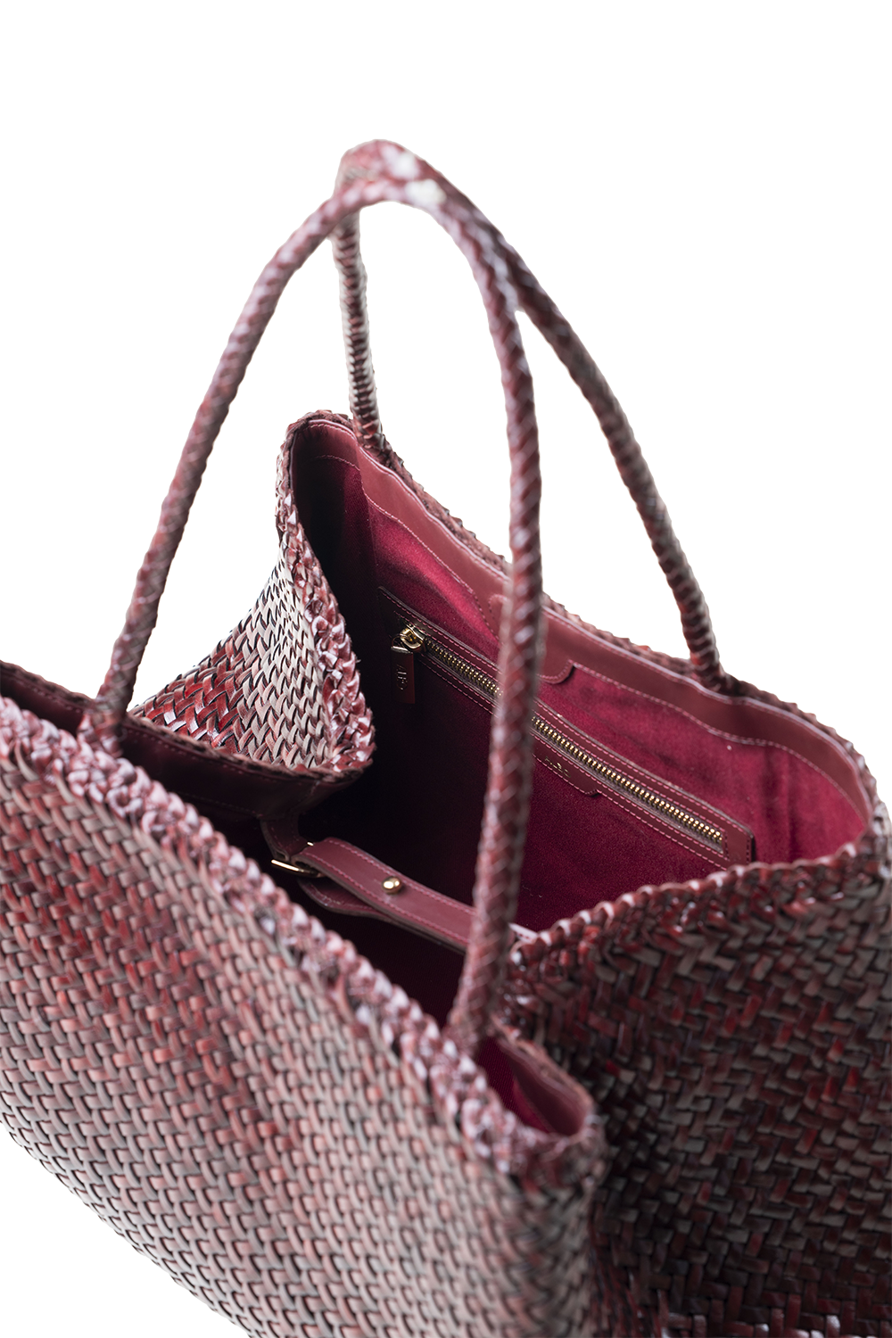 Romy Woven Tote in Plum