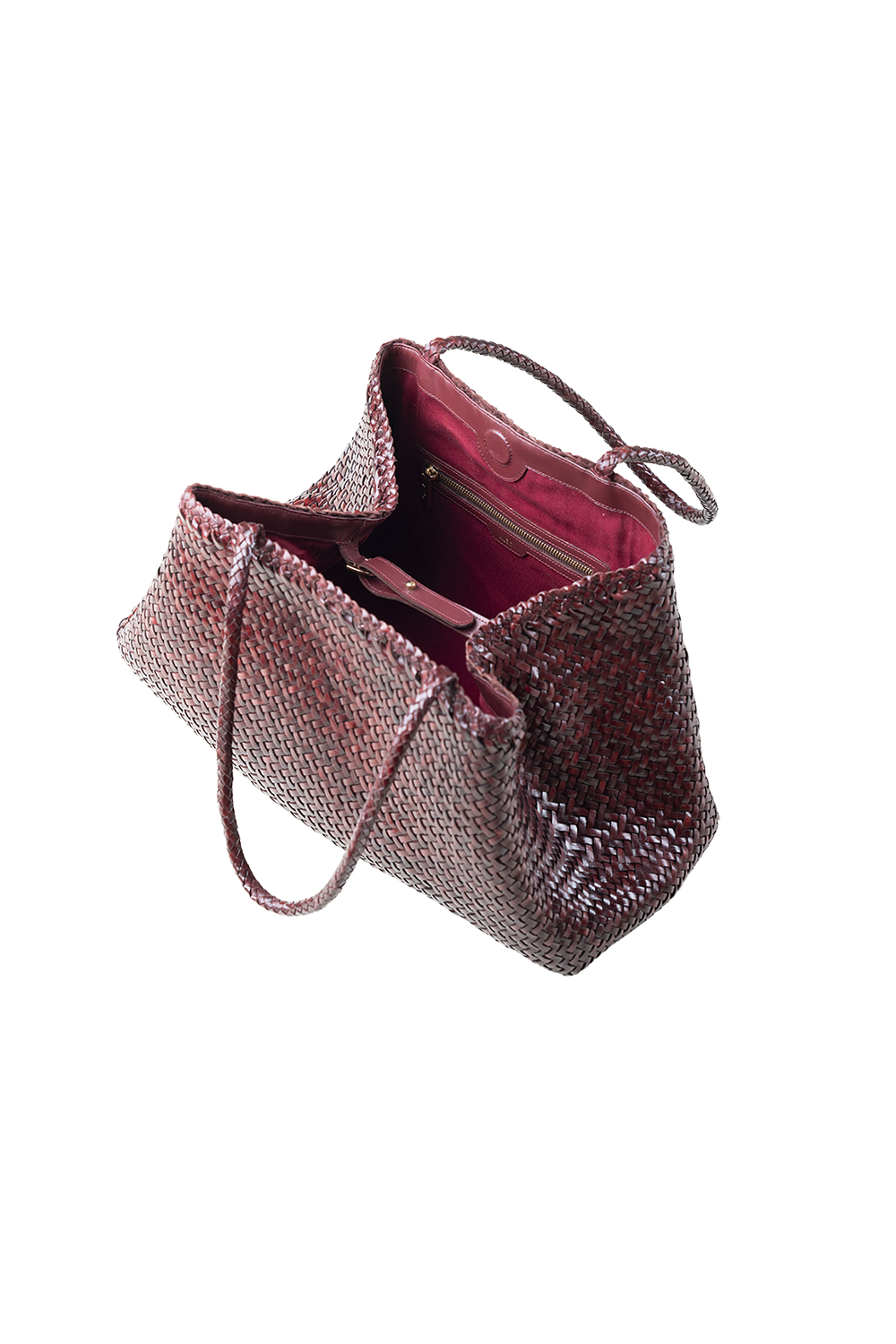Romy Woven Tote in Plum