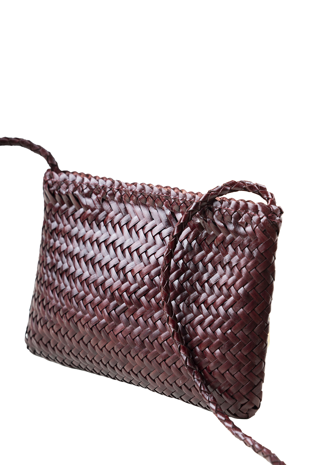 Fiya Woven Crossbody Bag in Plum