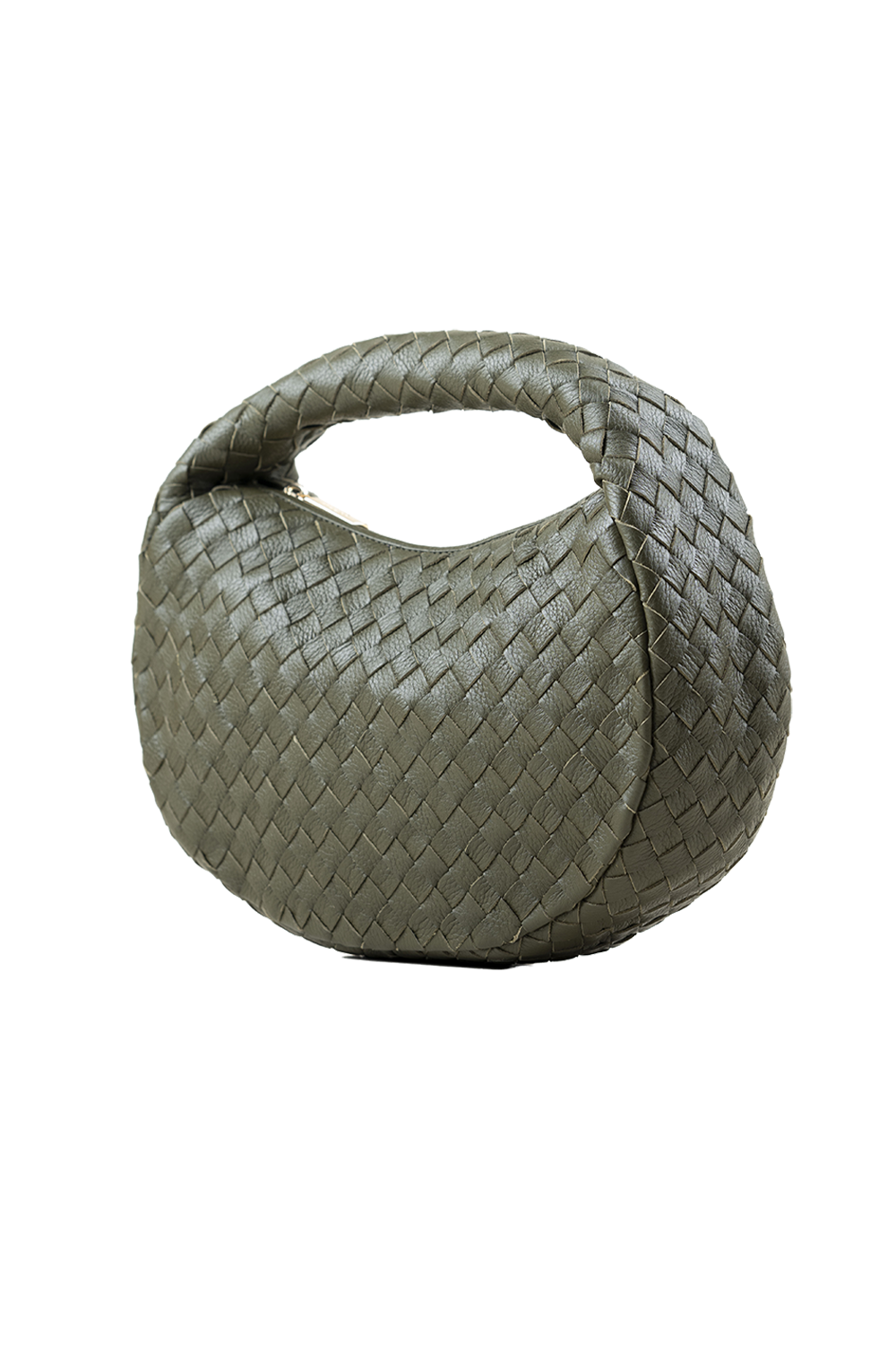Laluna Mini Woven Shoulder Bag in Olive
