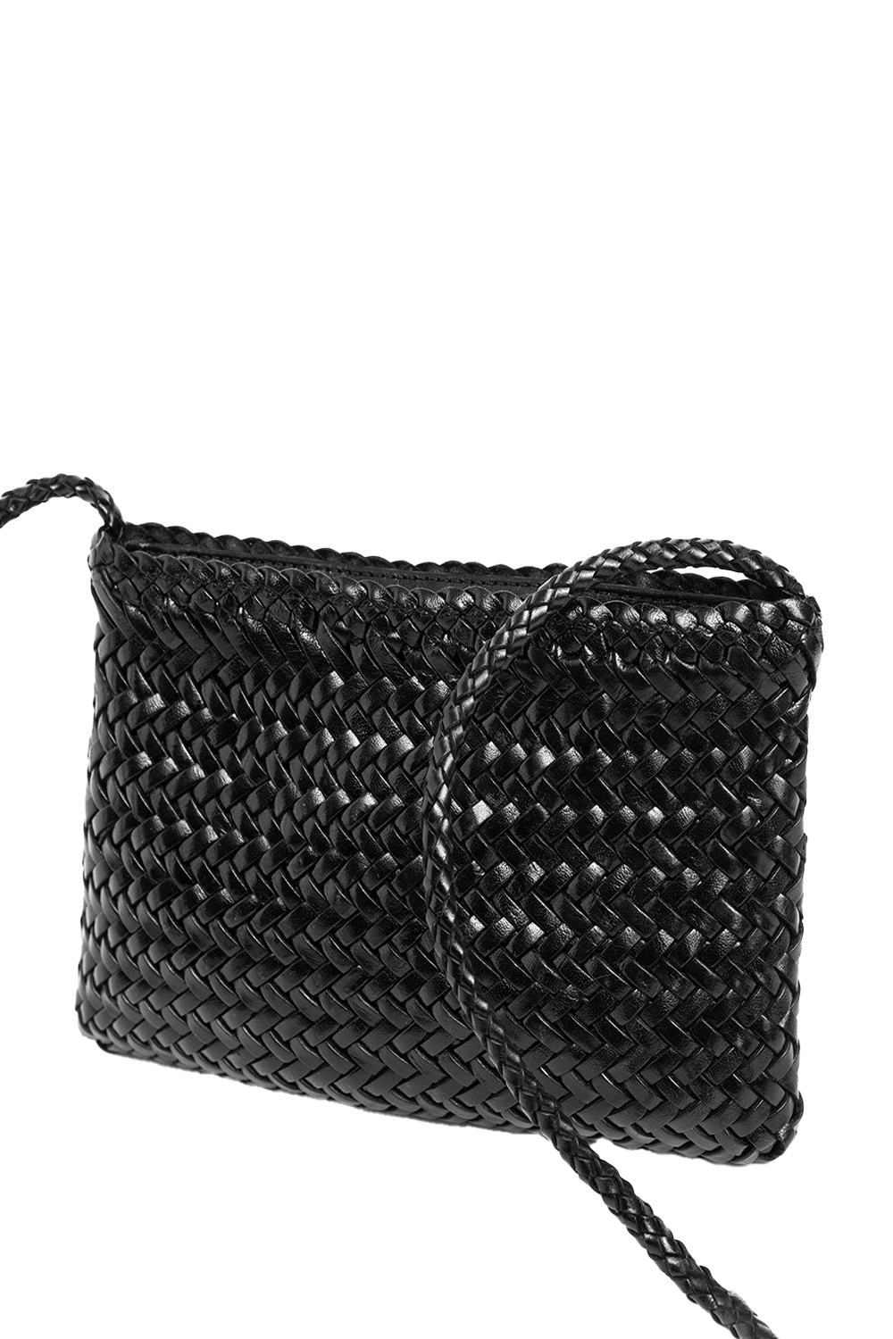 Fiya Woven Crossbody Bag in Black