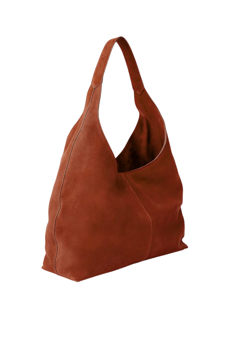 Lola Shopper Hobo in Rust Suede