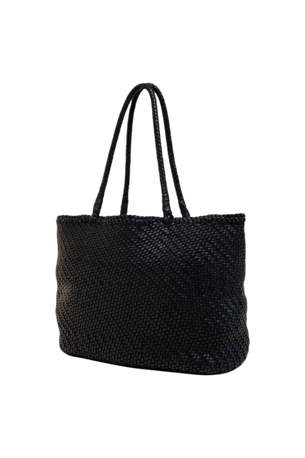 Lana Woven Tote in Black
