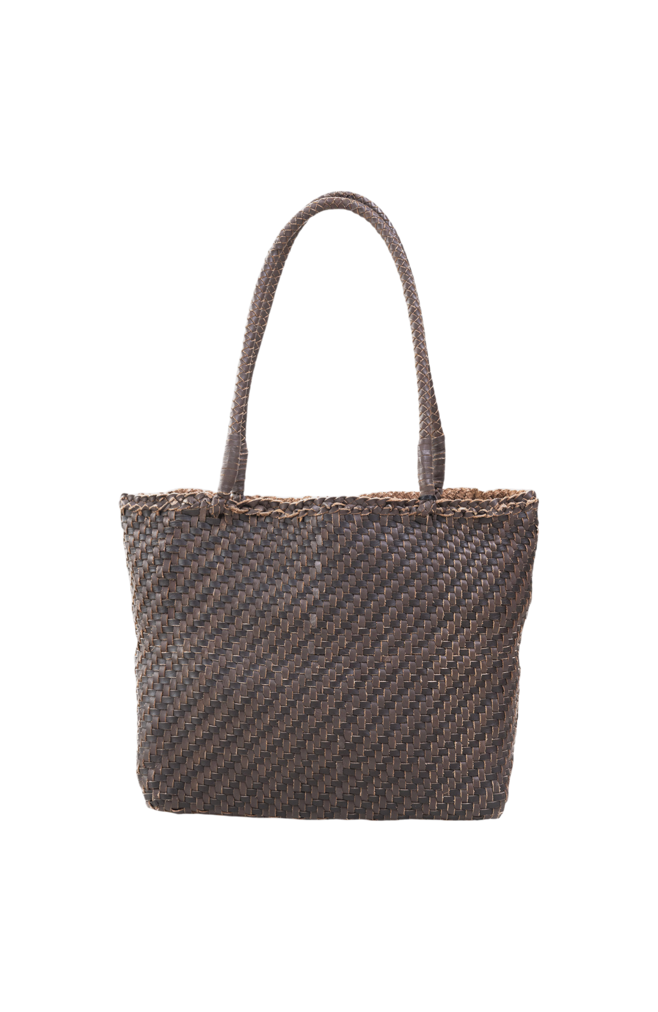 Lana Mini Woven Tote in Crema & Fondant