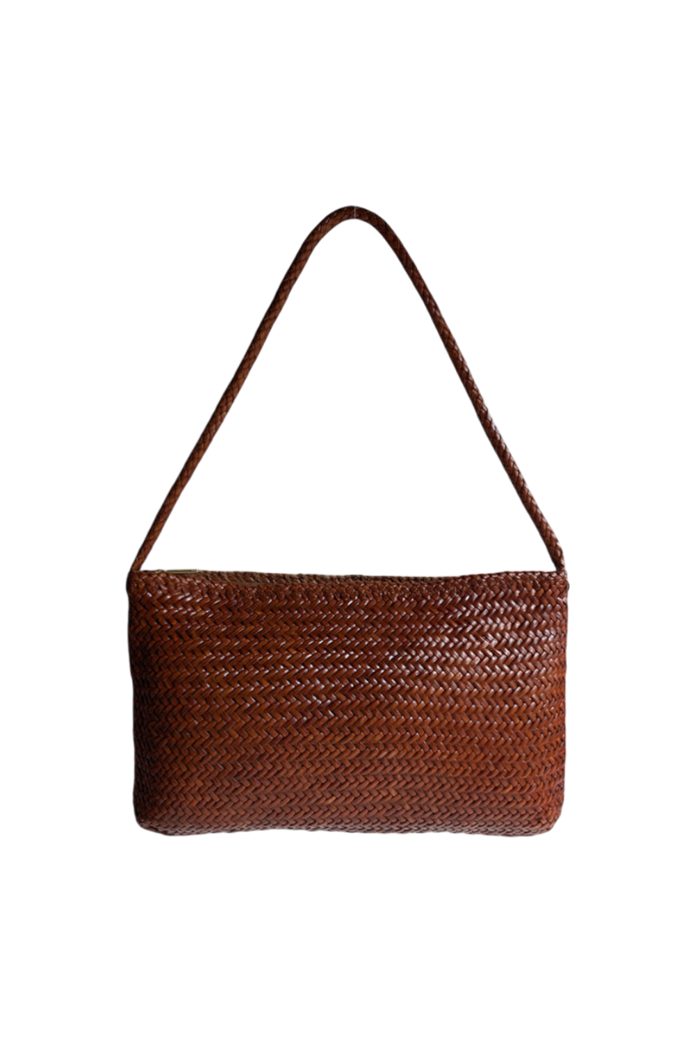 Nina Woven Shoulder Bag in Toffee Toledo