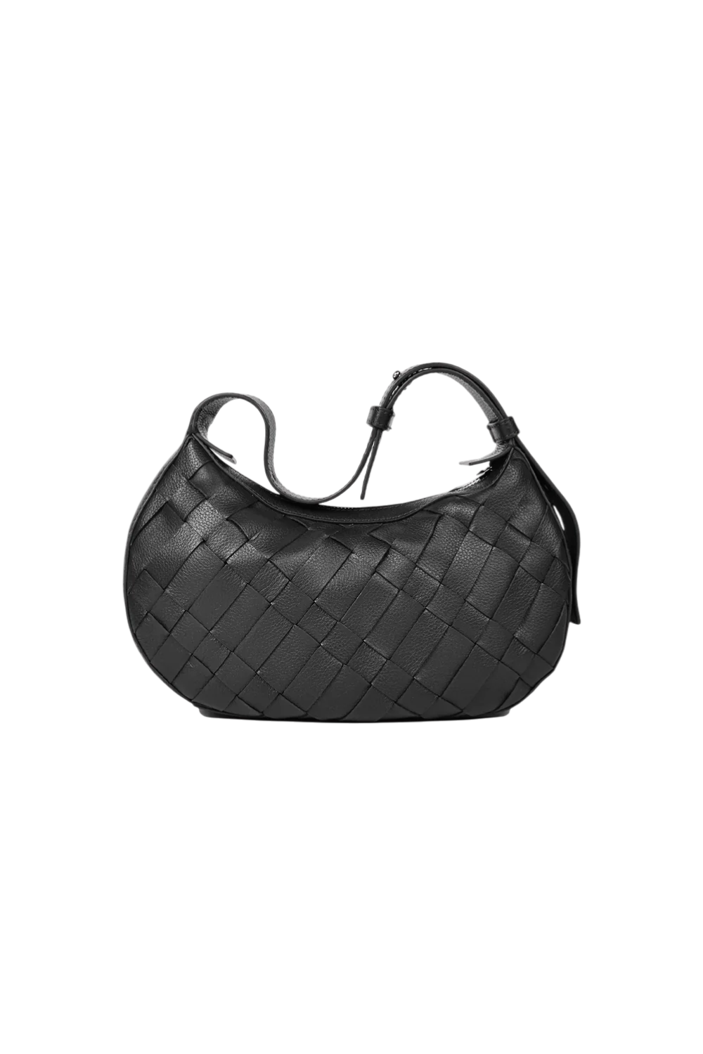 Sienna Mini Woven Shoulder Bag in Black