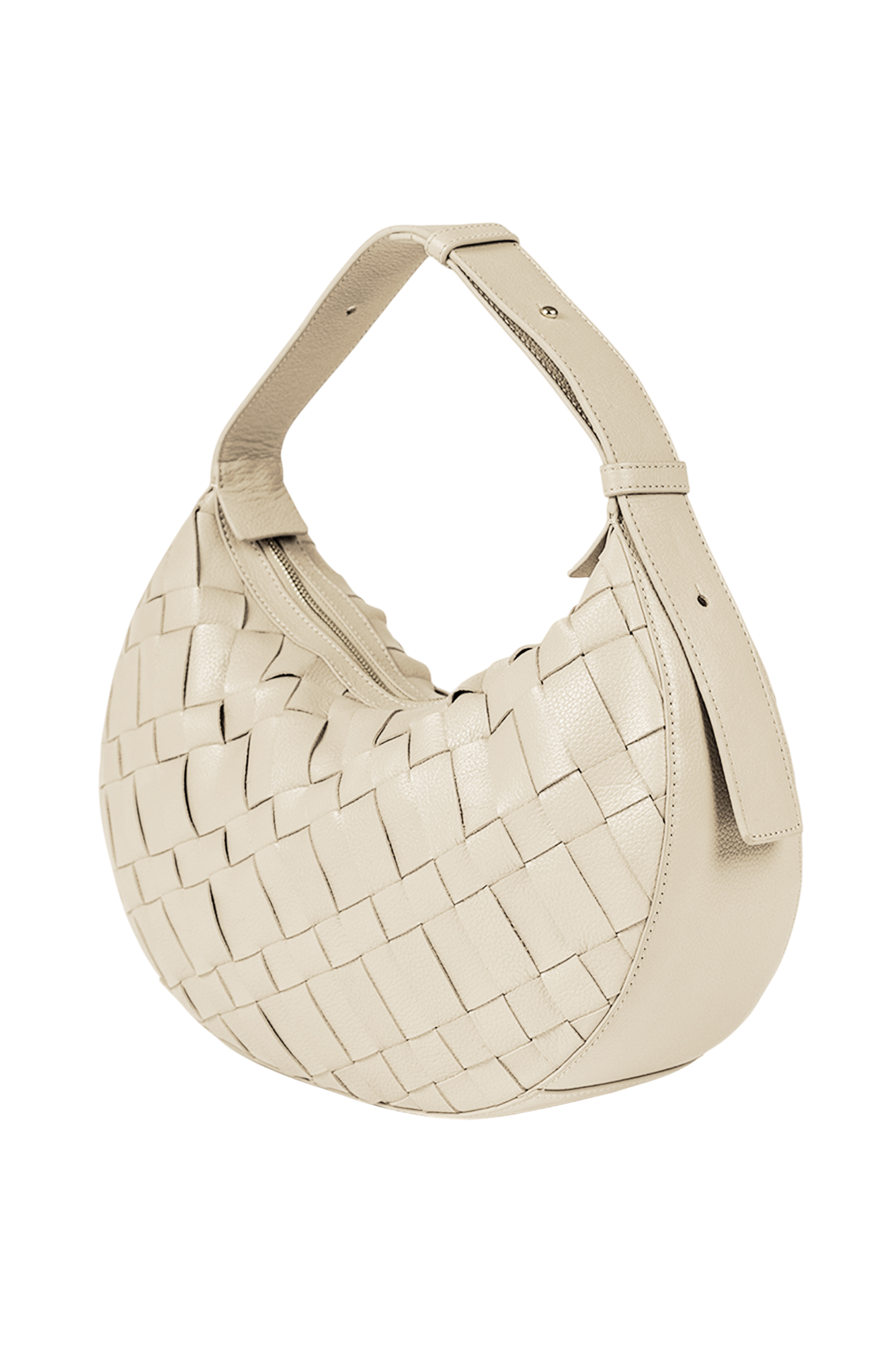 Sienna Woven Shoulder Bag in Lemon Drop