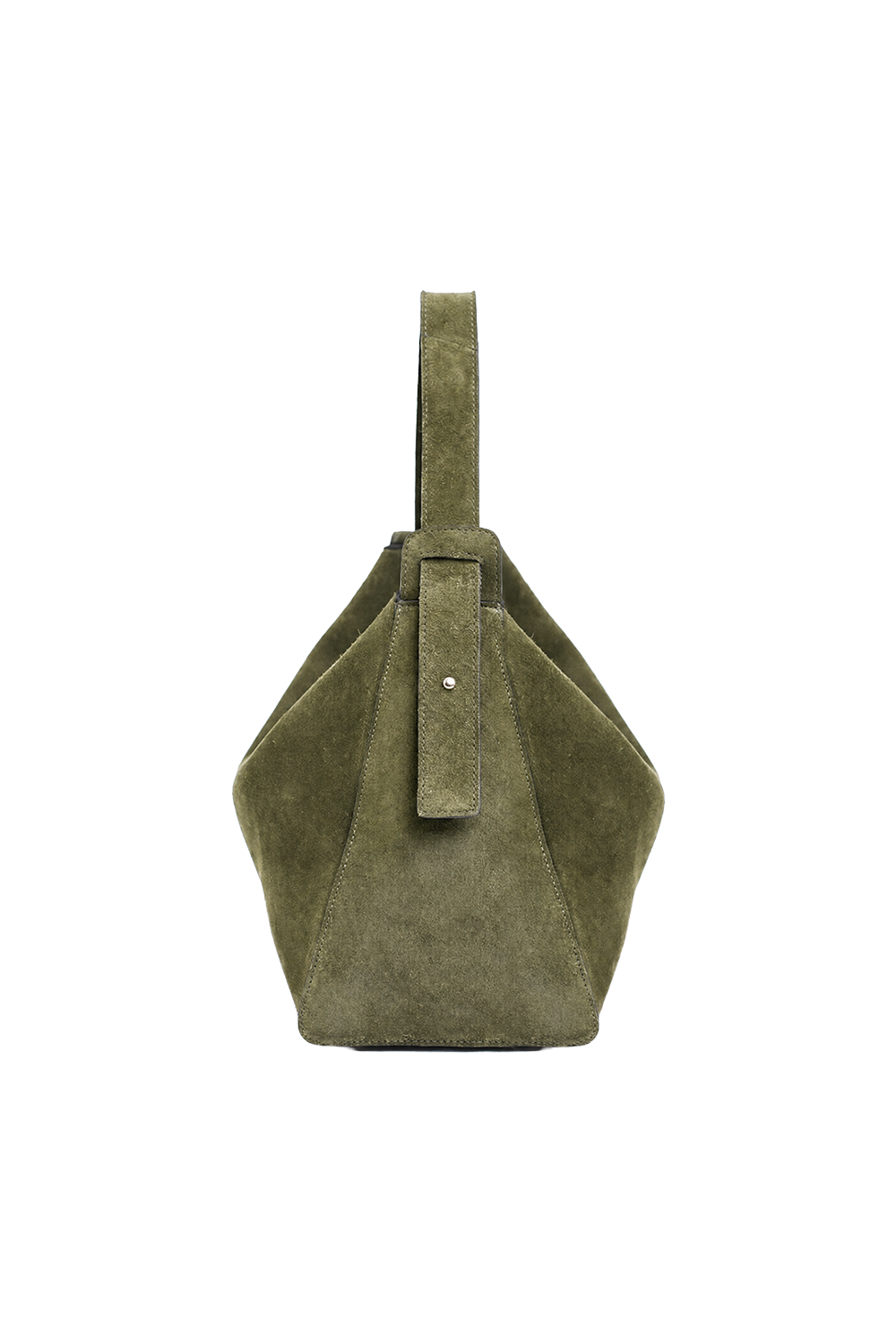 Shiloh Suede Shoulder Bag in Olive Suede