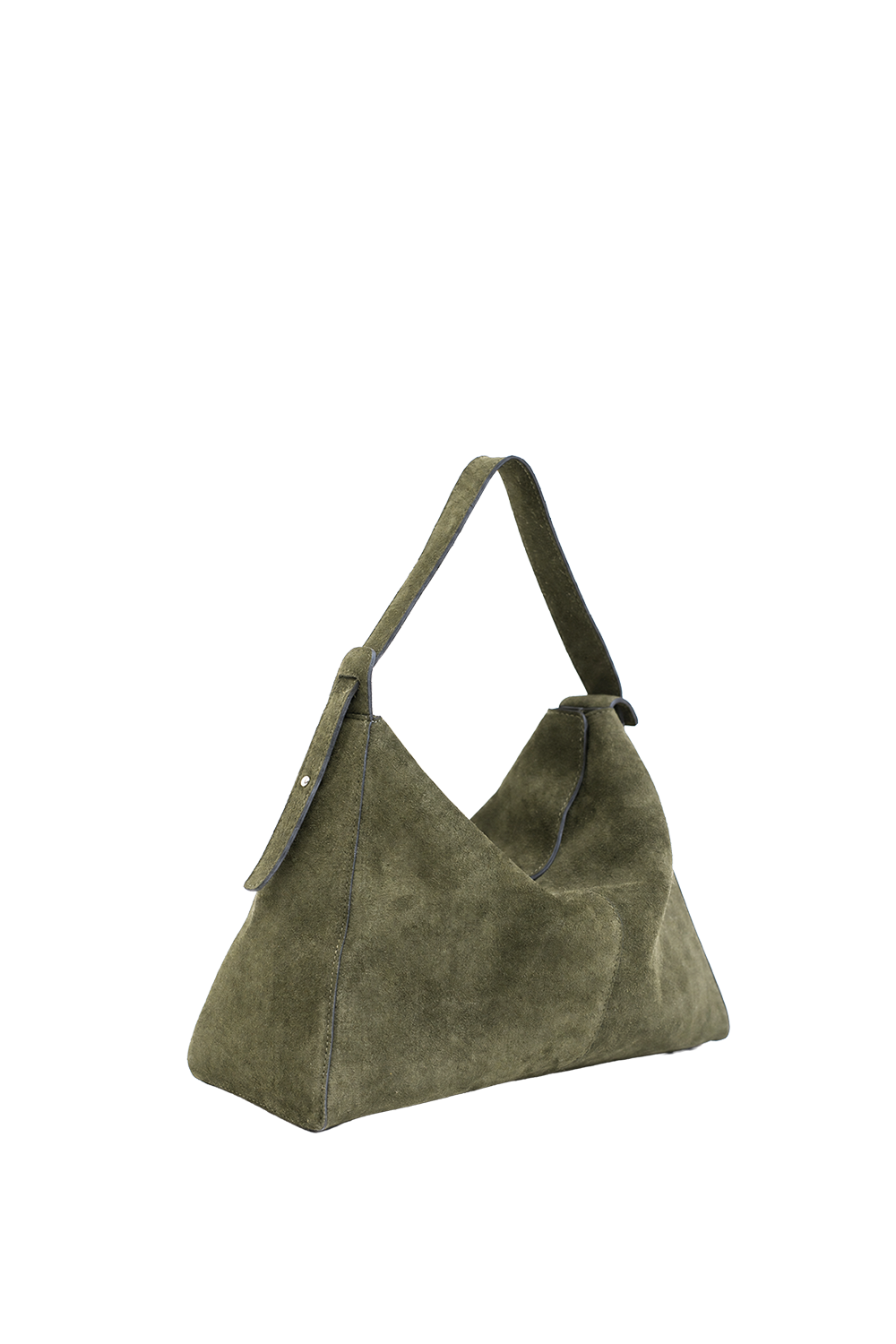 Shiloh Suede Shoulder Bag in Olive Suede