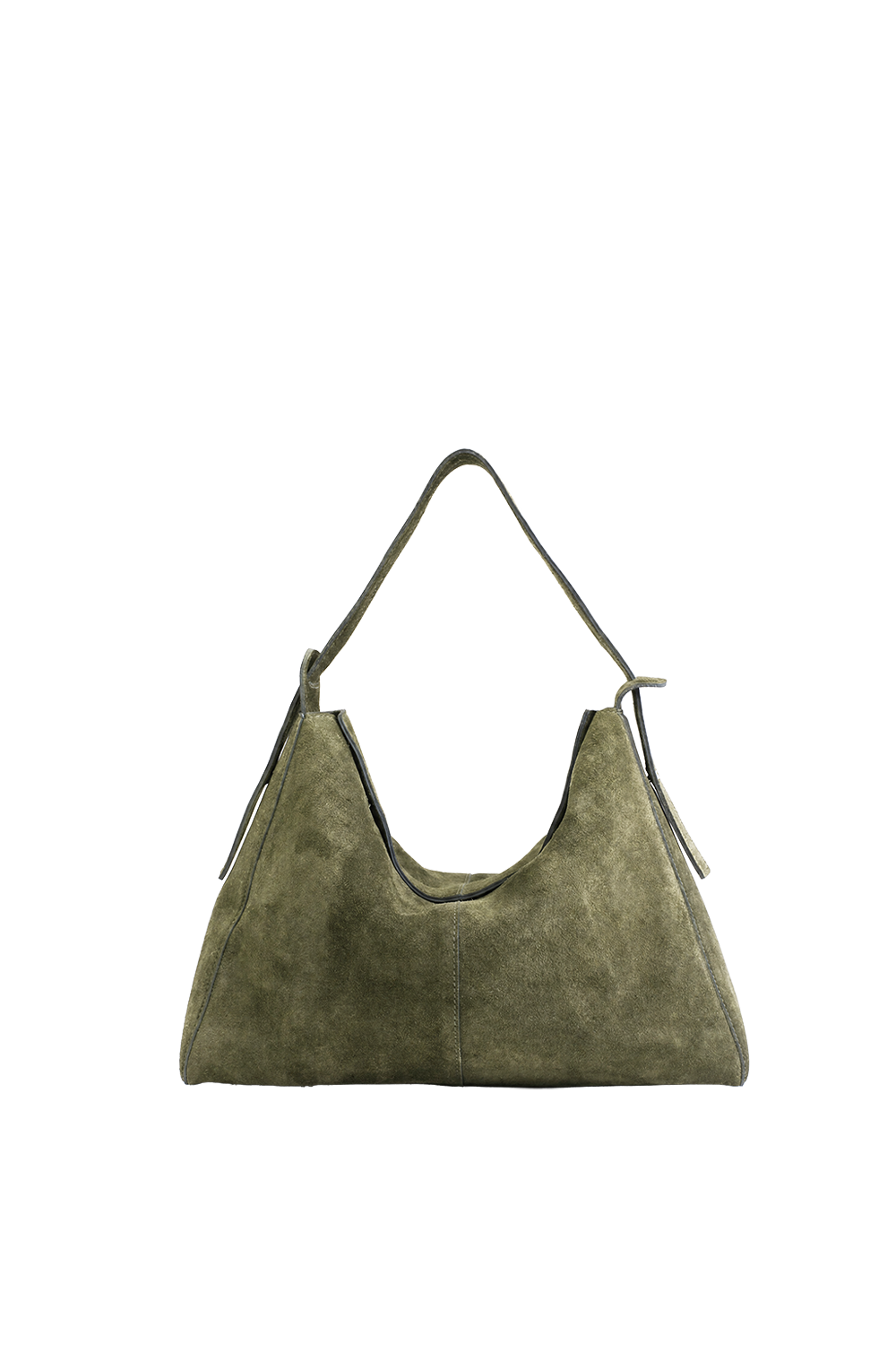 Shiloh Suede Shoulder Bag in Olive Suede