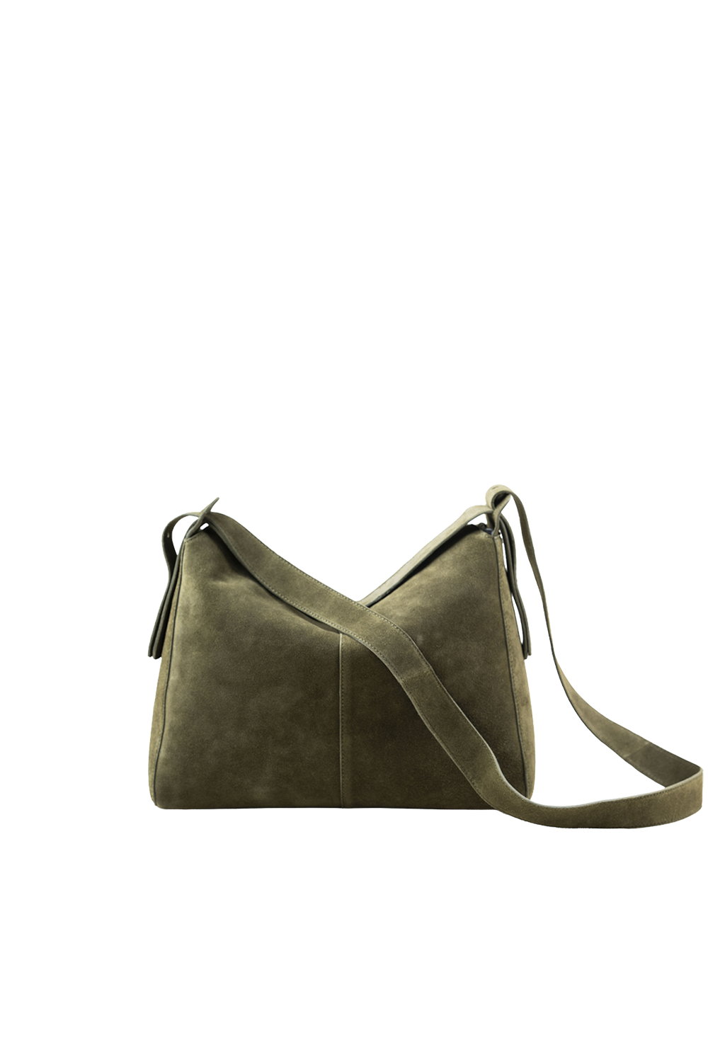 Shiloh Suede Shoulder Bag in Olive Suede