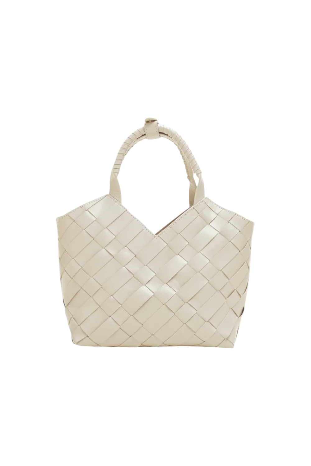 Cabas Mini Woven Shopper in Ivory