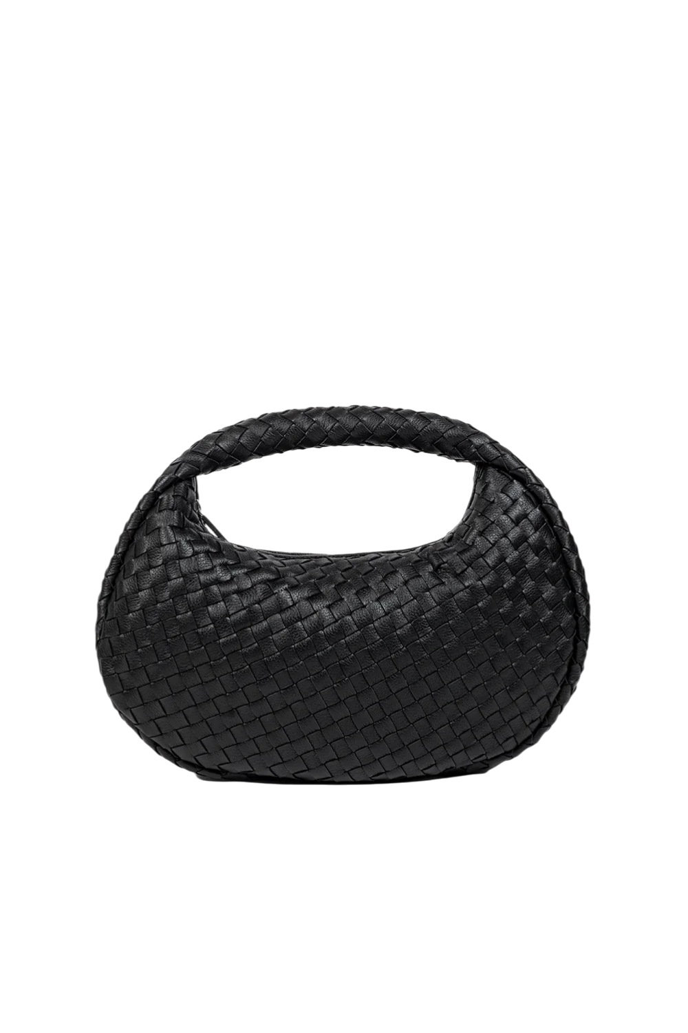 Laluna Woven Shoulder Bag in Black