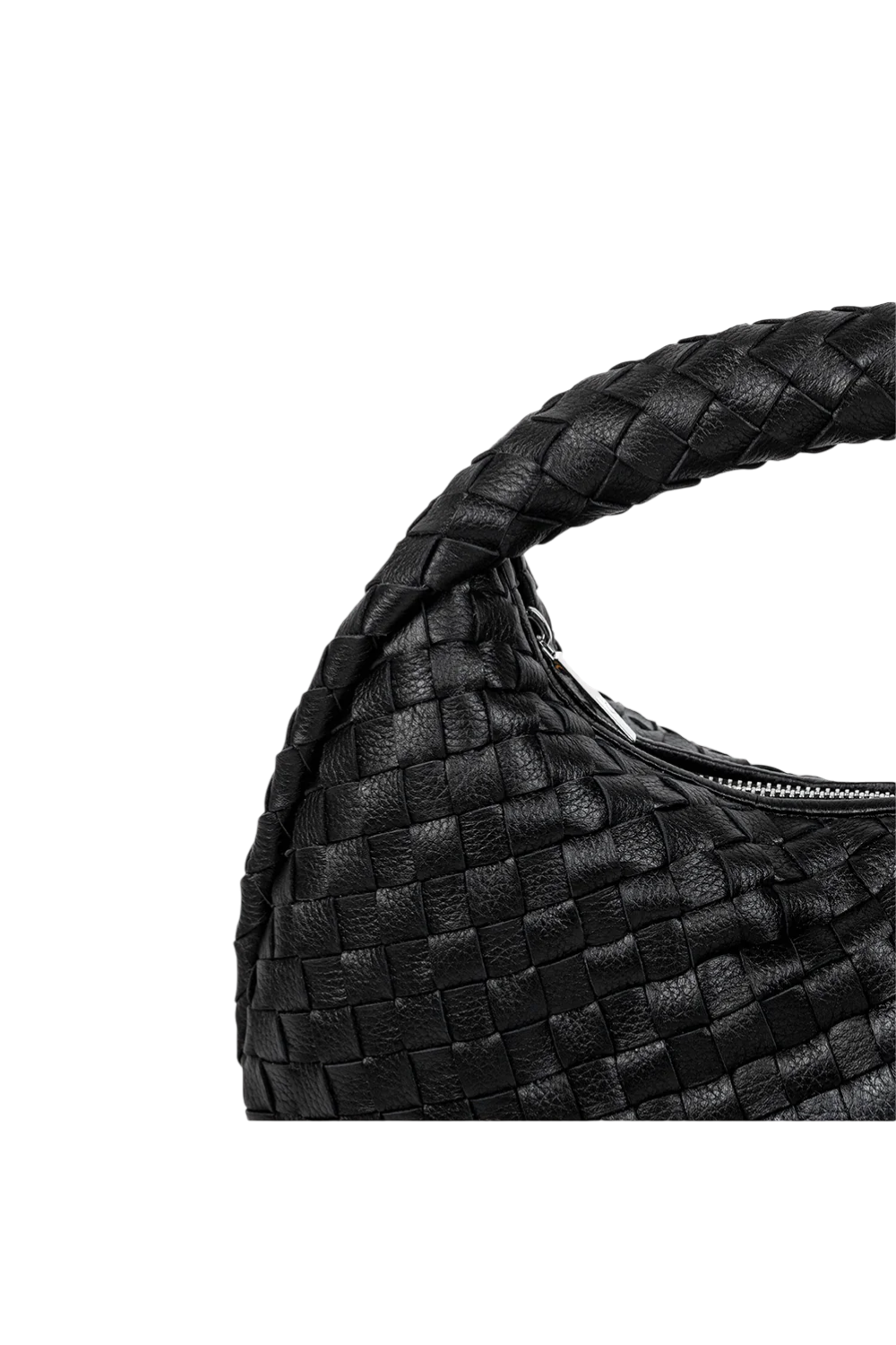 Laluna Woven Shoulder Bag in Black