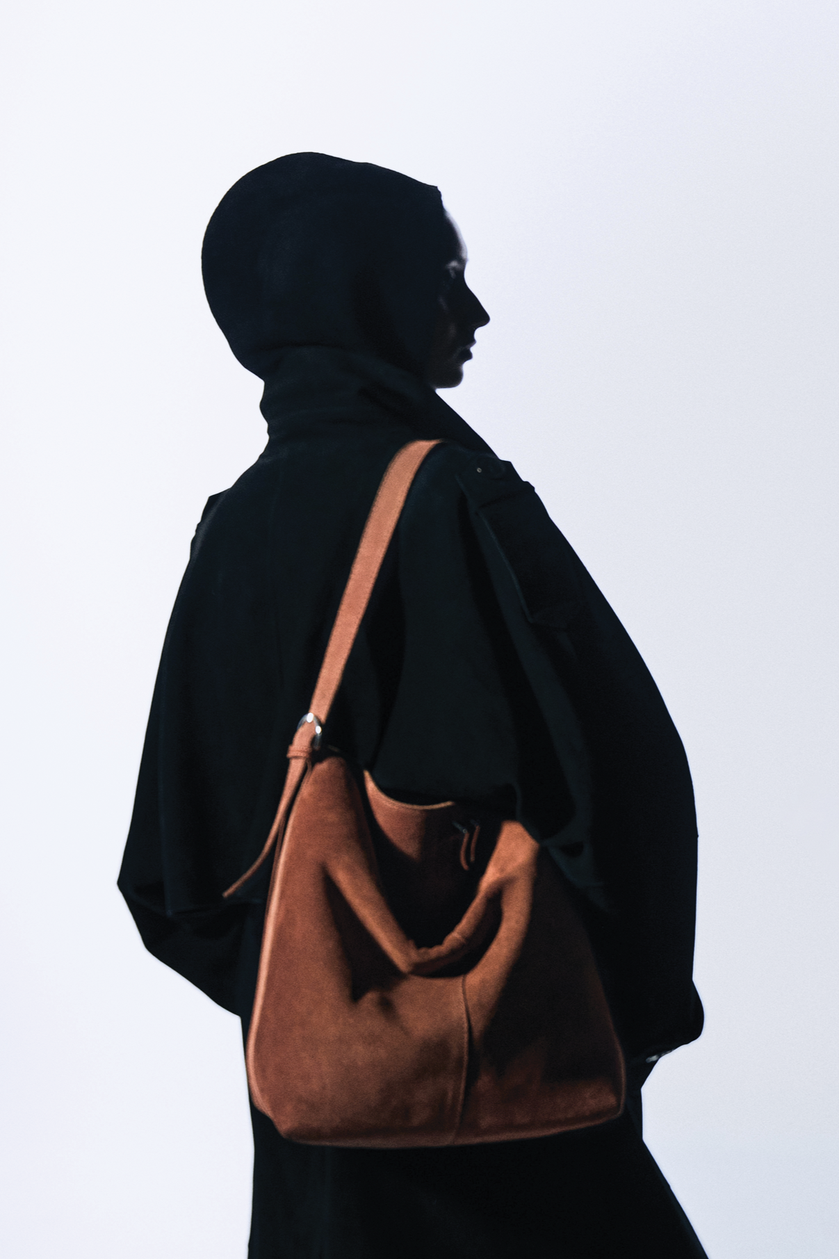 Esme Large Tote in Rust Suede