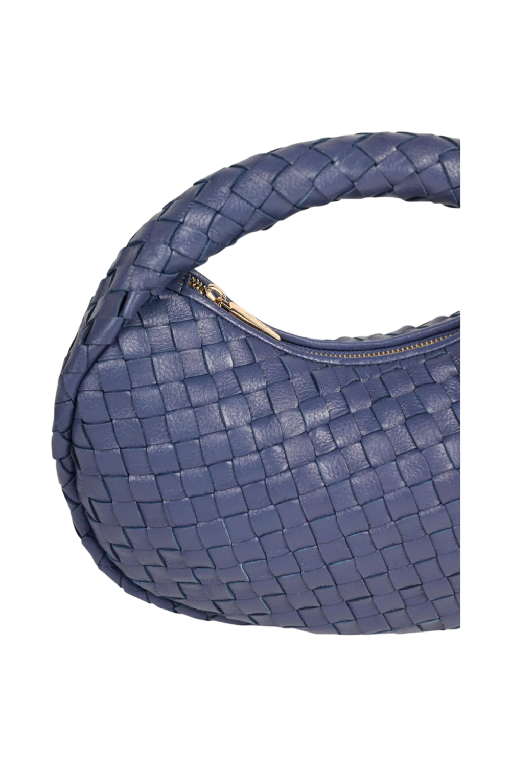 Laluna Mini Woven Shoulder Bag in Blue Dusk