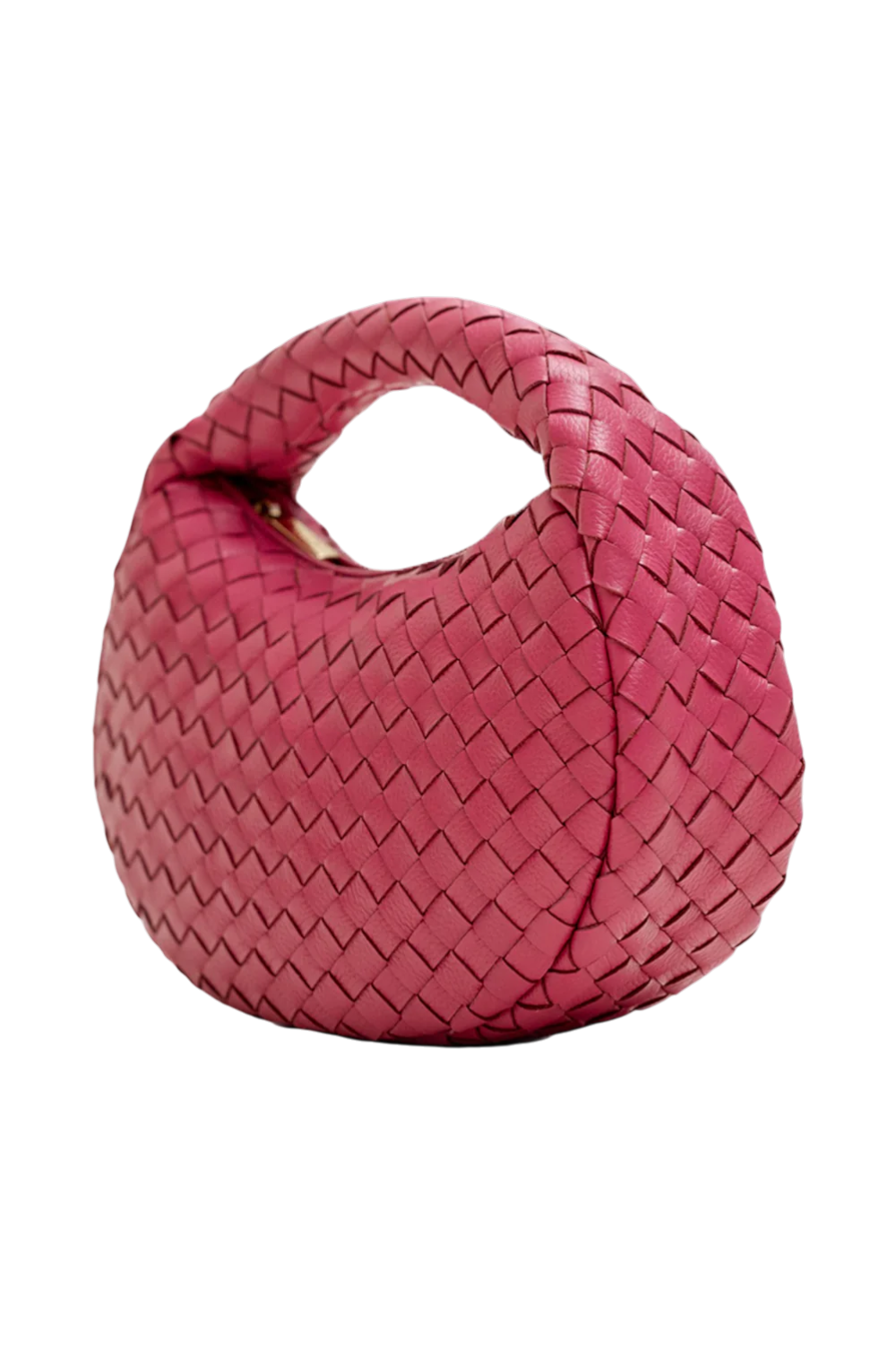 Laluna Mini Woven Shoulder Bag in Plum Berry