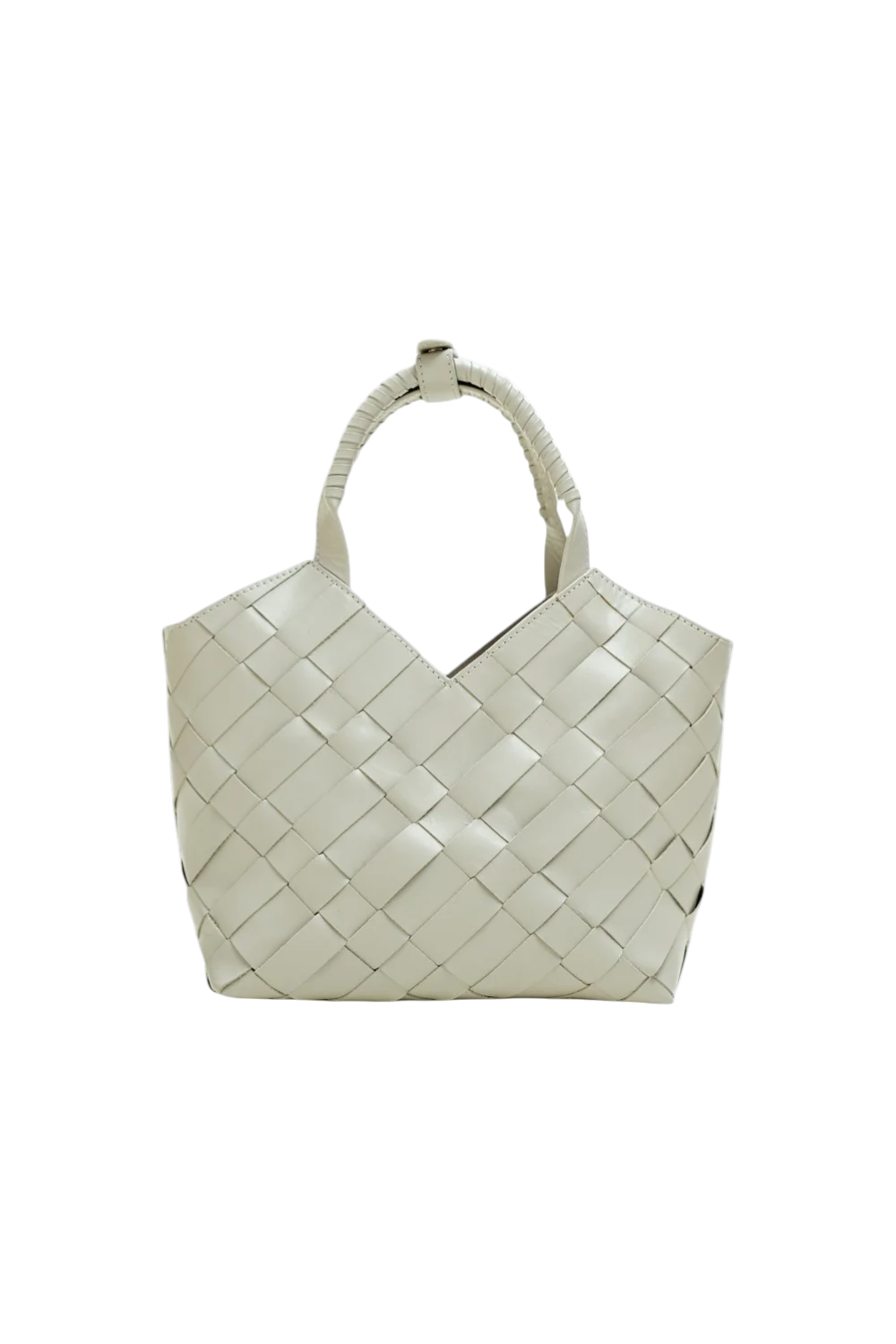 Cabas Mini Woven Shopper in Ivory