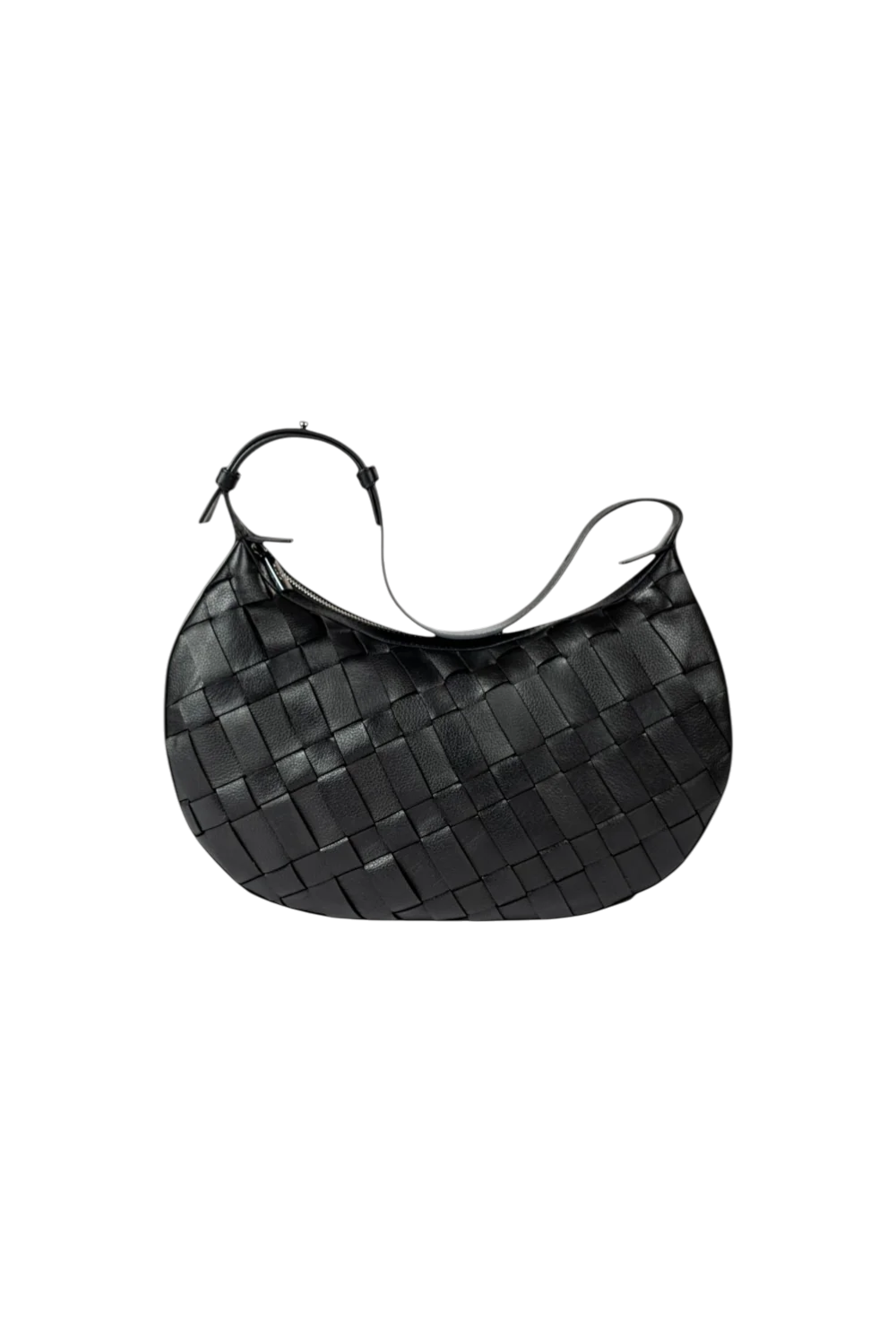 Sienna Woven Shoulder Bag in Black