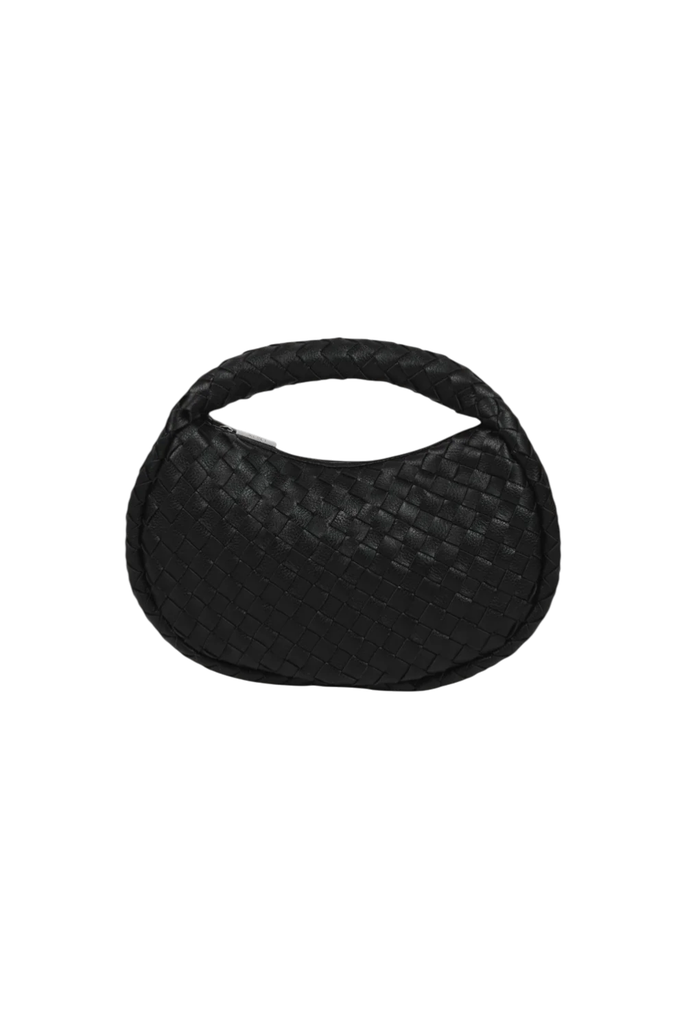 Laluna Mini Woven Shoulder Bag in Black