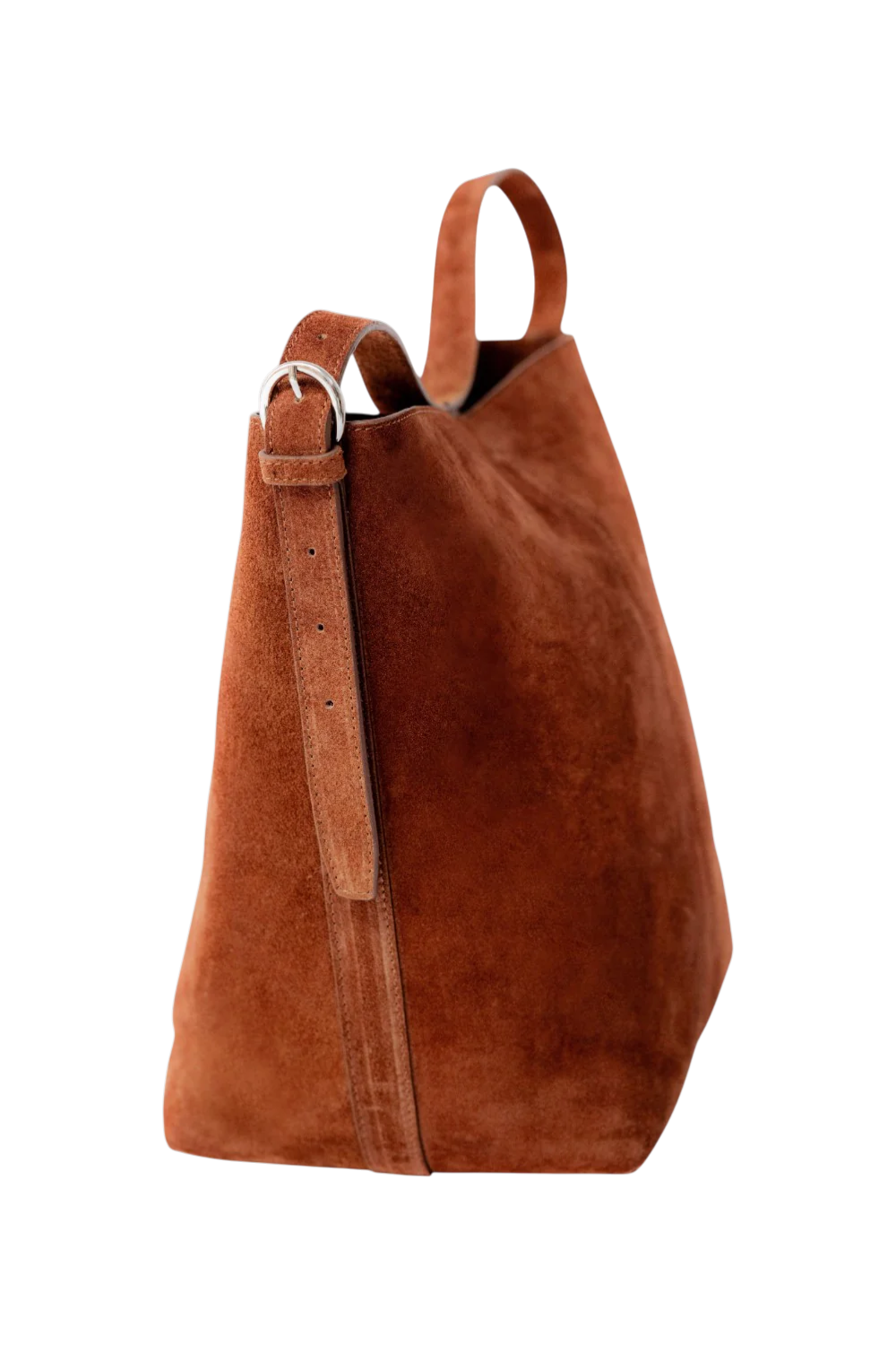 Esme Large Tote in Rust Suede