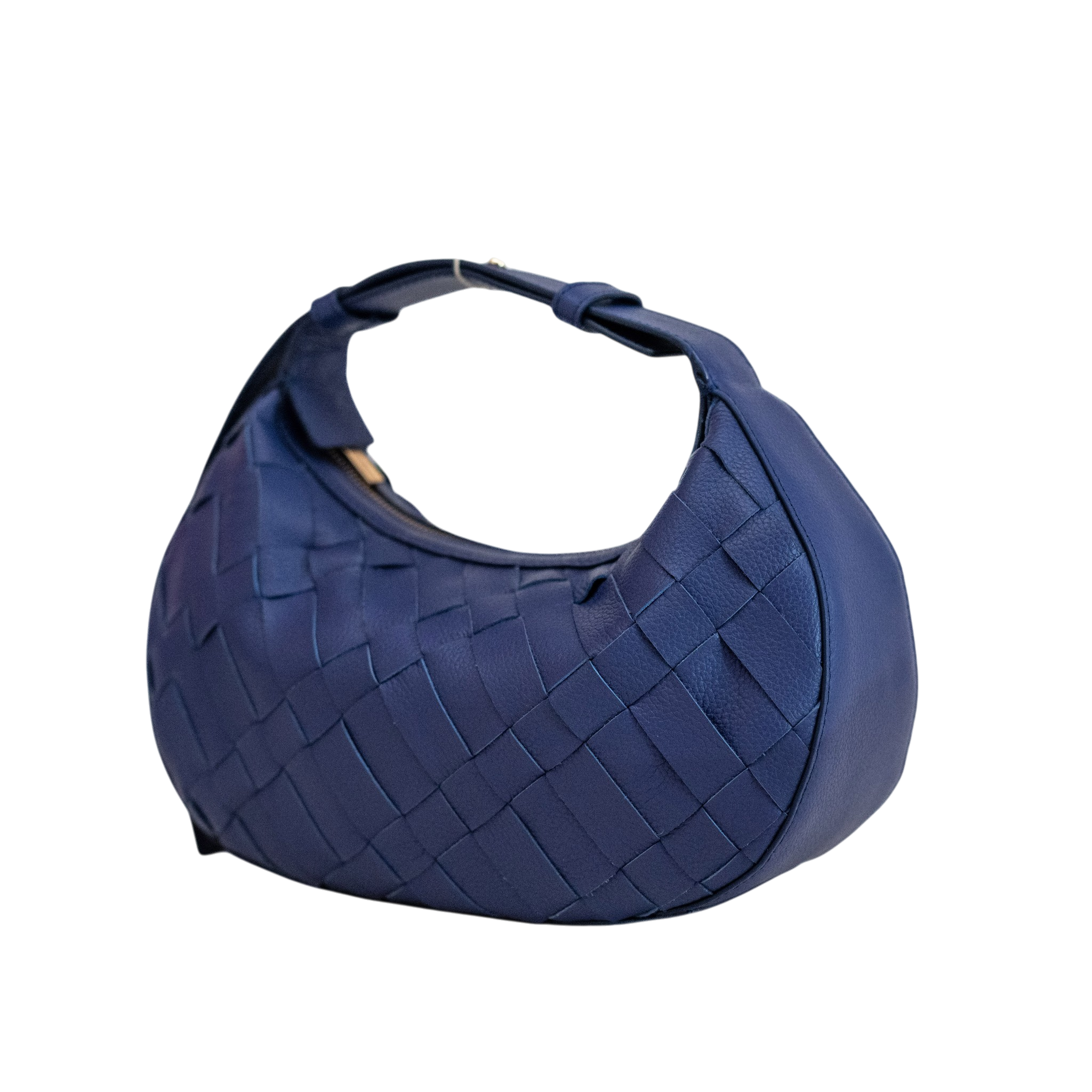 Sienna Mini Woven Shoulder Bag in Blue Dusk