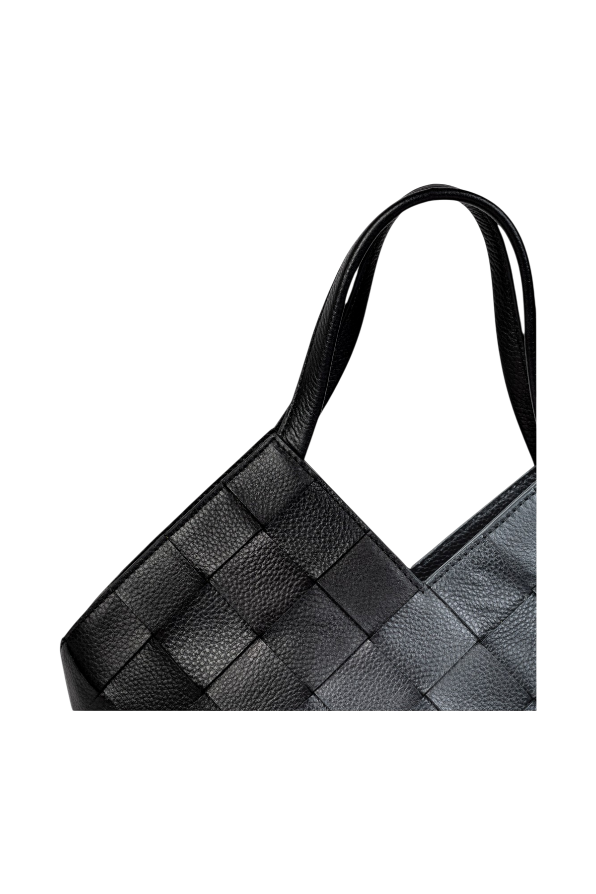 Palmo Handwoven Shopper Bag in Black
