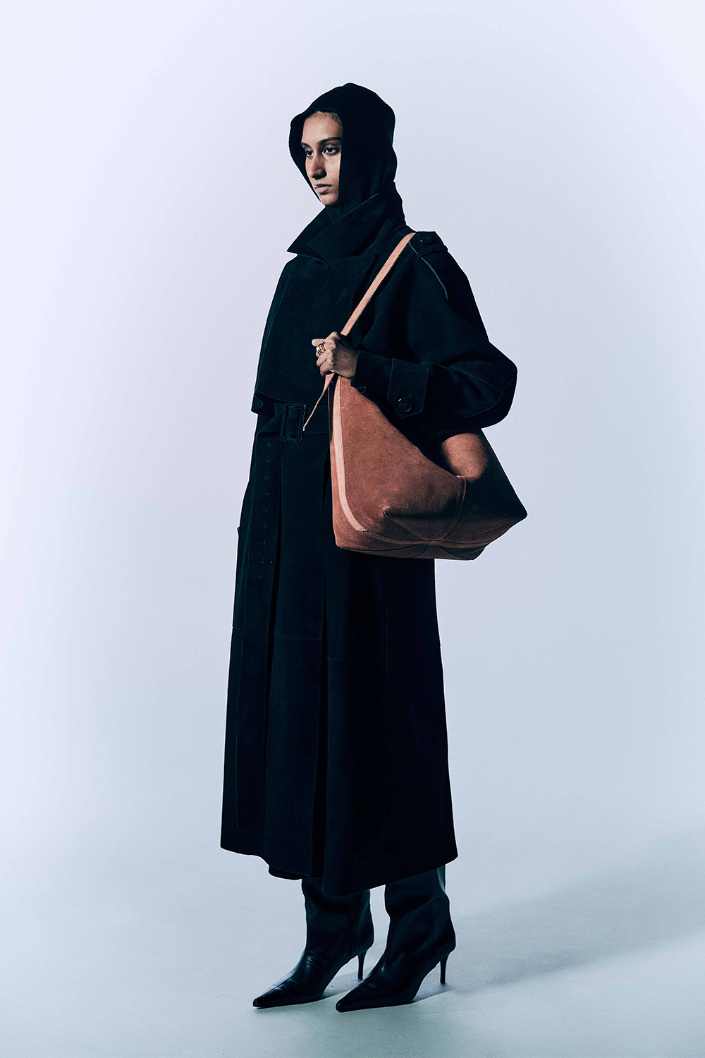 Esme Large Tote in Rust Suede