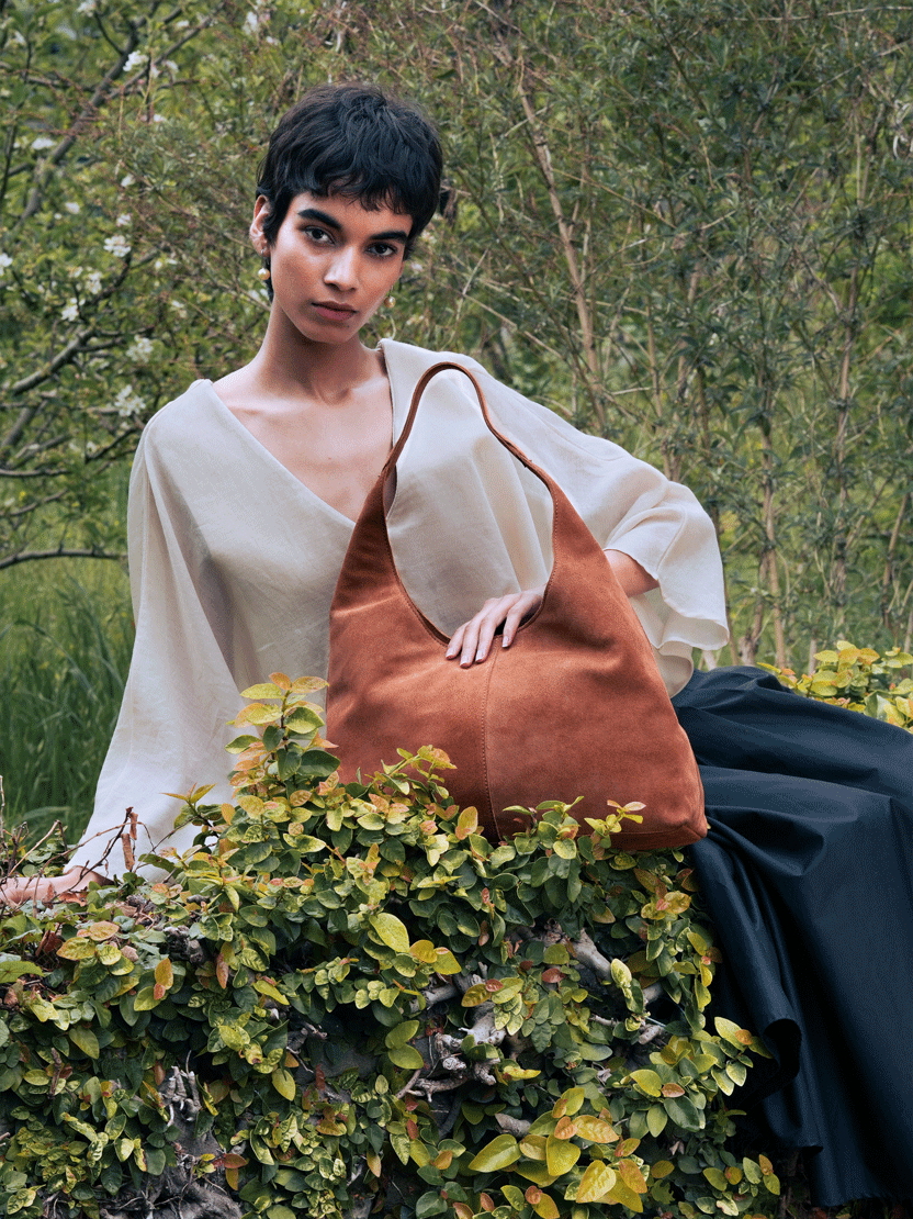 Lola Shopper Hobo in Toffee Suede