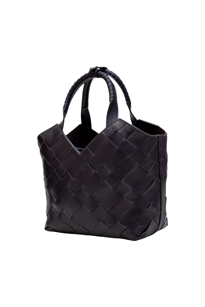 Cabas Mini Woven Shopper in Crema