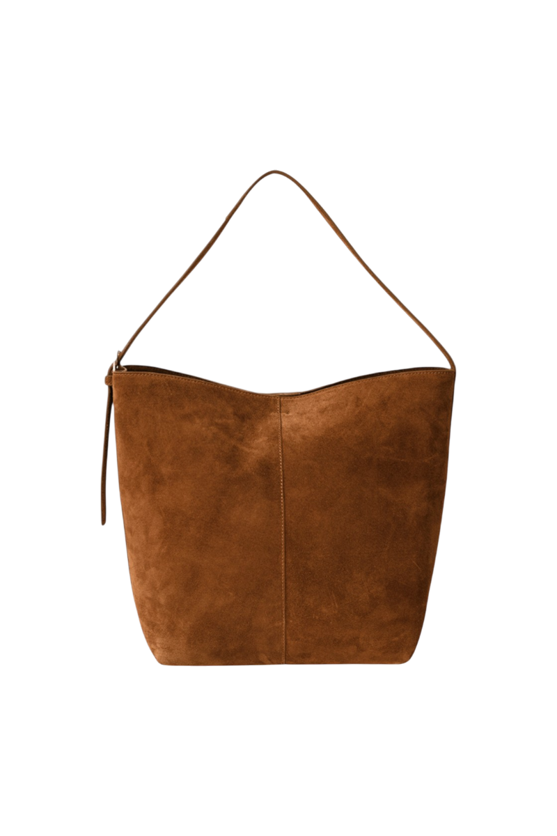 Esme Large Tote in Toffee Suede