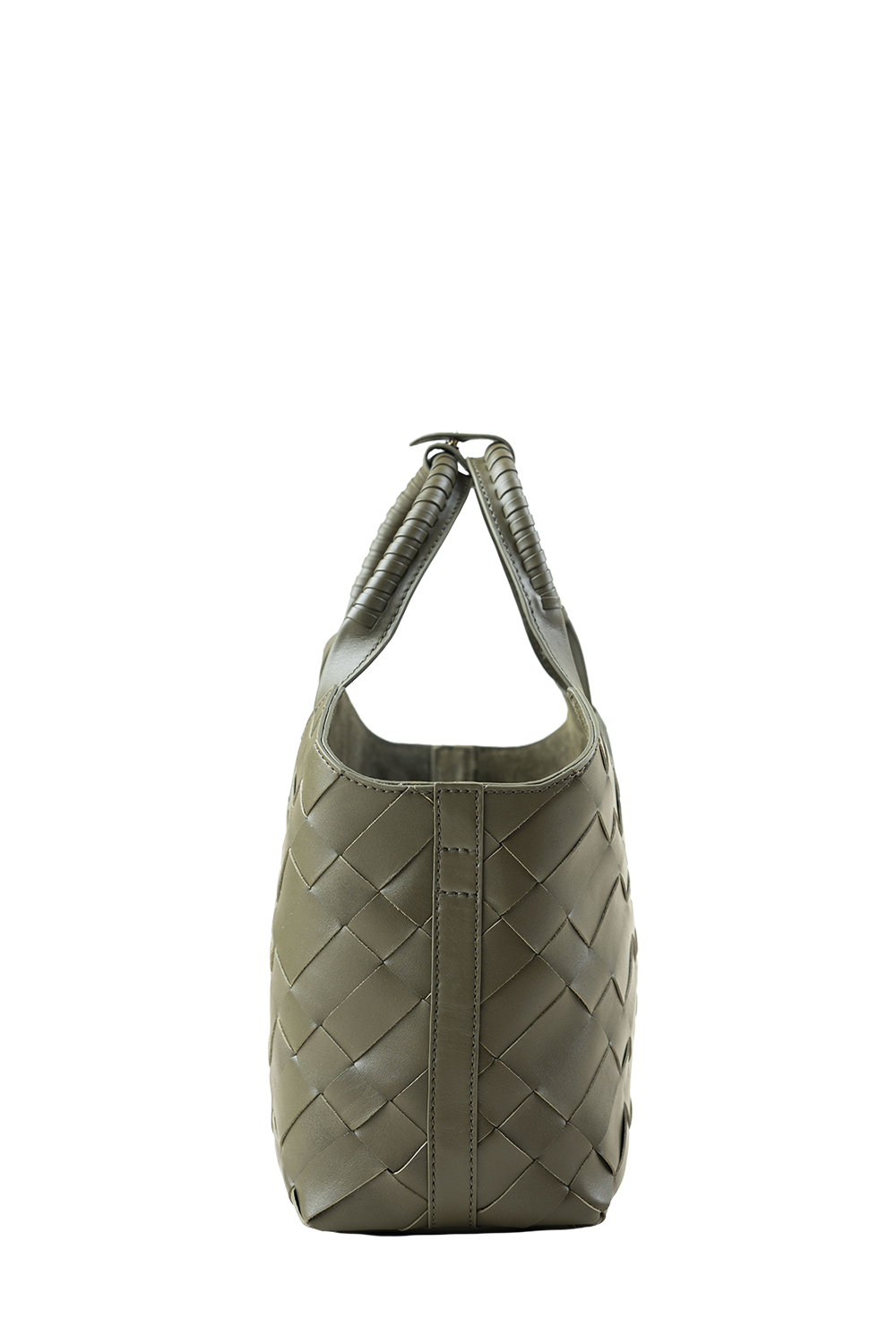 Cabas Mini Woven Shopper in Olive