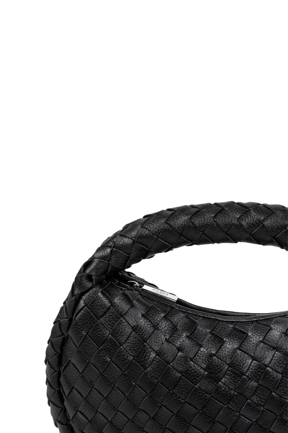 Laluna Mini Woven Shoulder Bag in Black