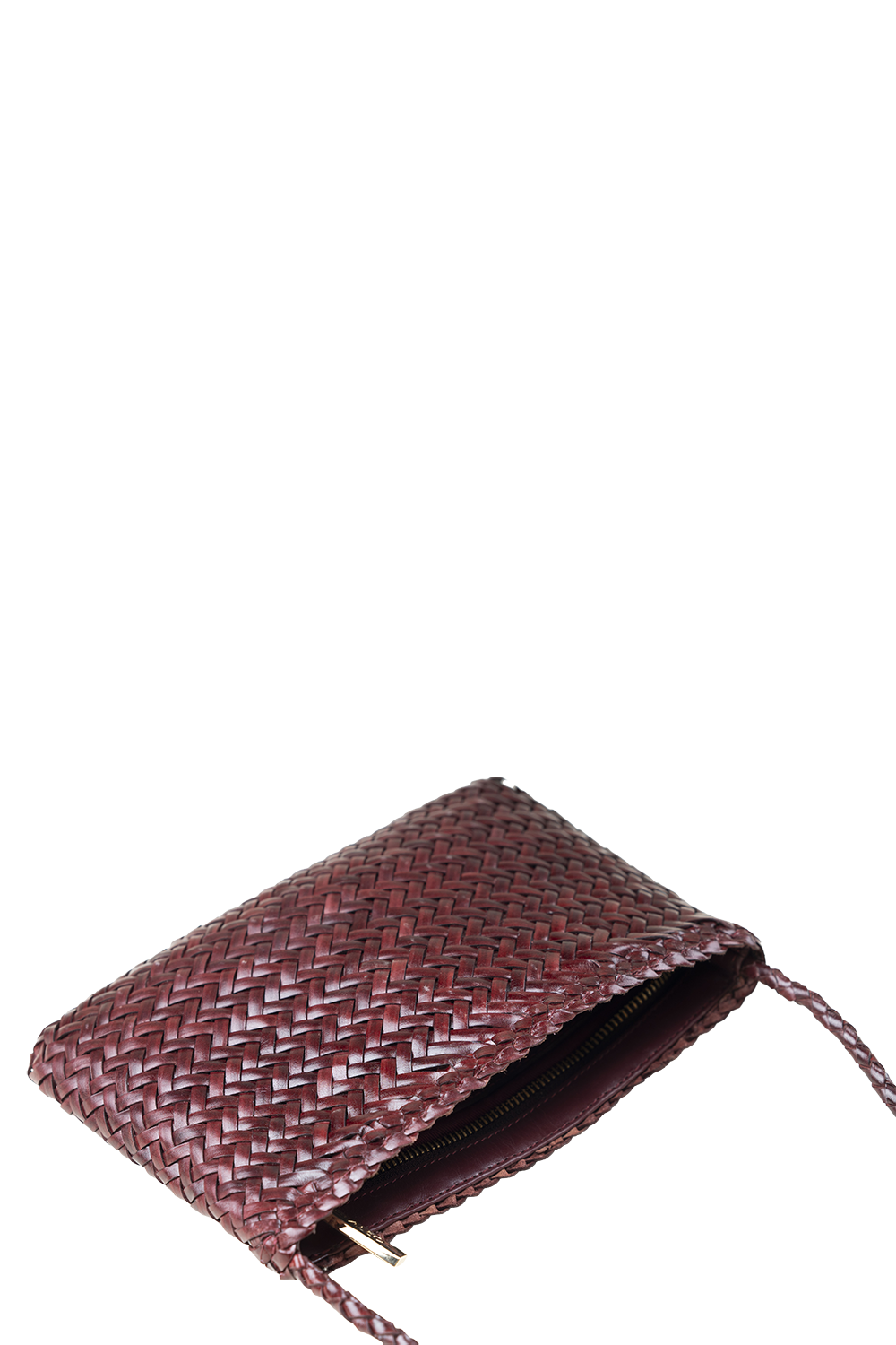 Fiya Woven Crossbody Bag in Plum
