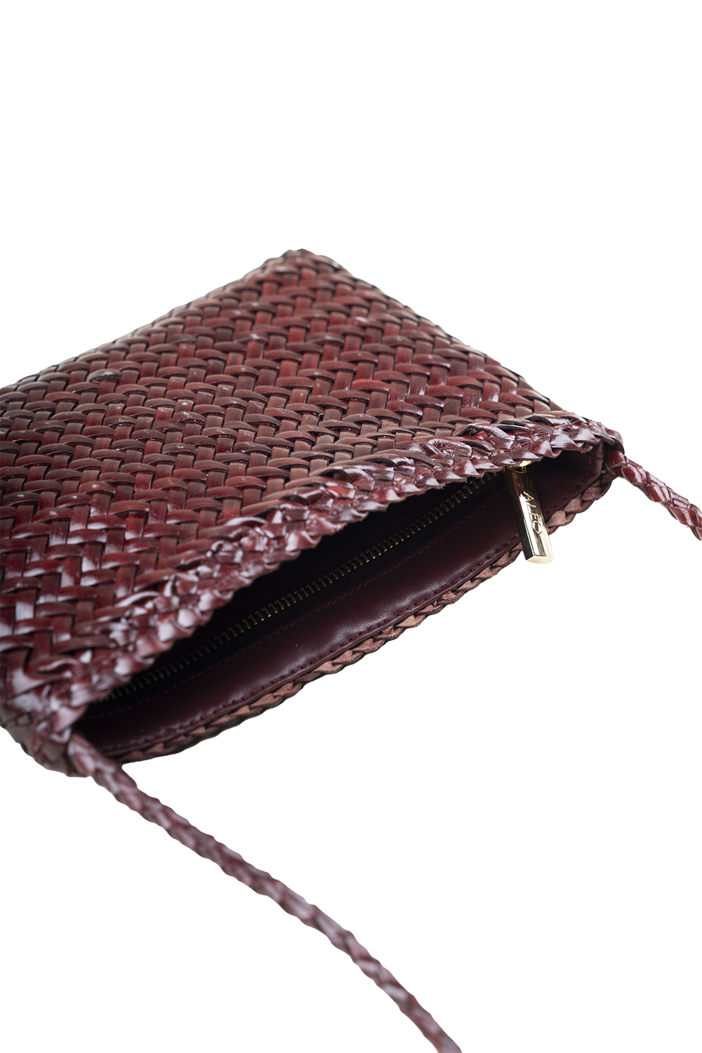 Fiya Woven Crossbody Bag in Plum
