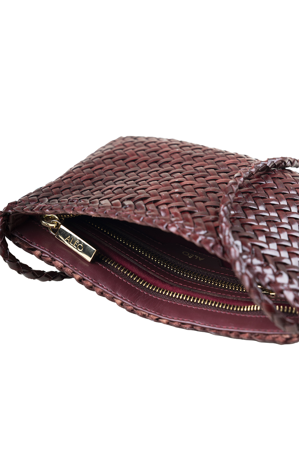 Fiya Woven Crossbody Bag in Plum