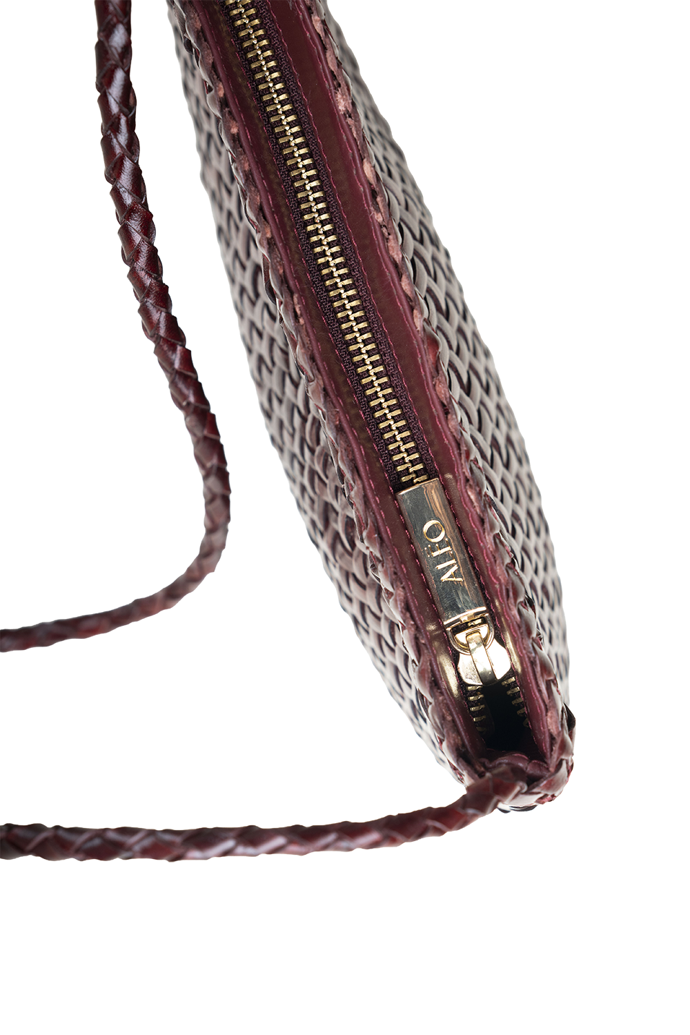 Fiya Woven Crossbody Bag in Plum