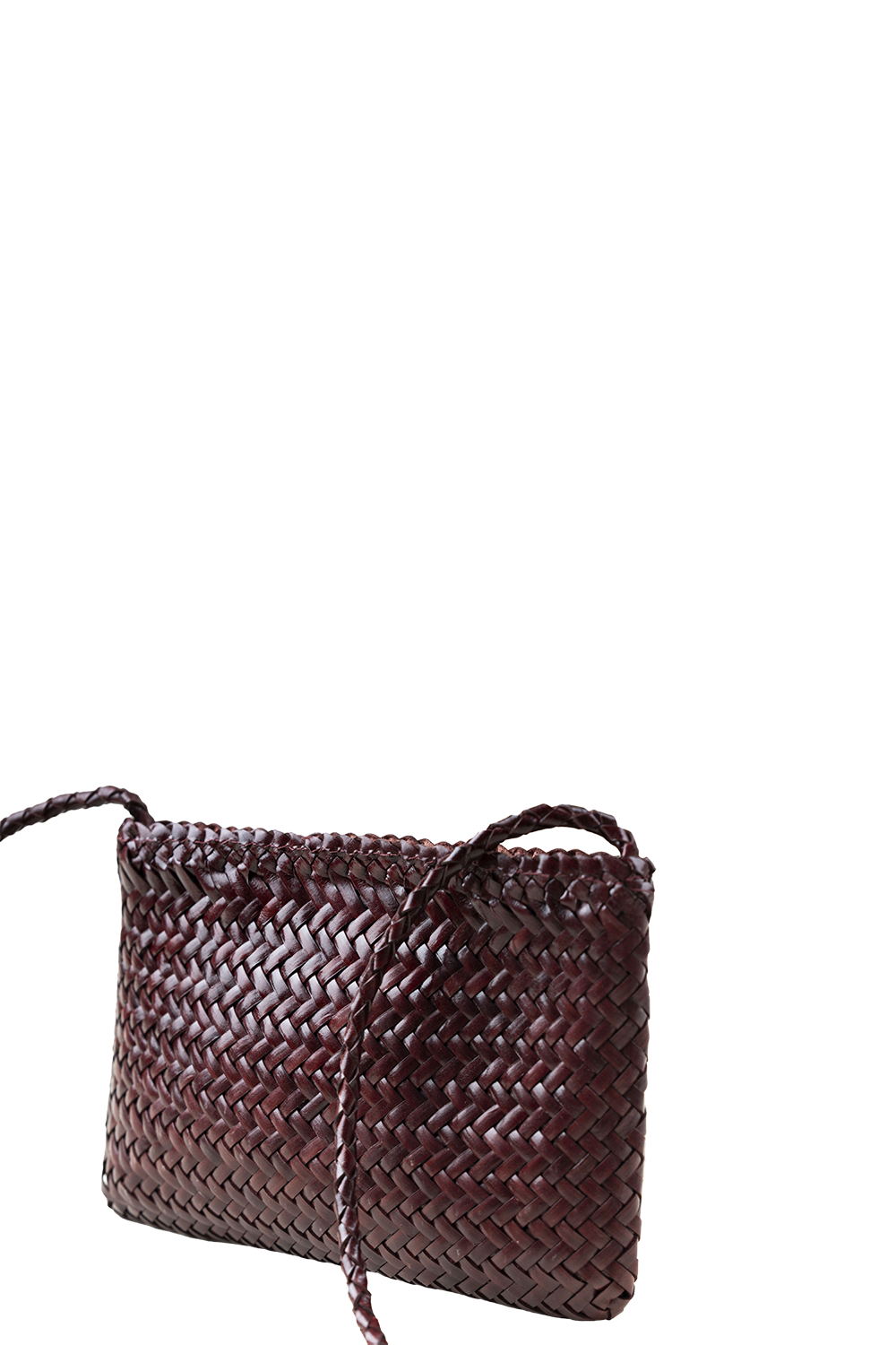 Fiya Woven Crossbody Bag in Plum