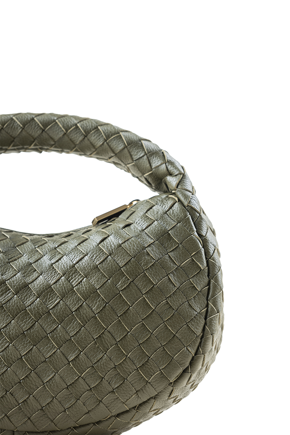 Laluna Mini Woven Shoulder Bag in Olive