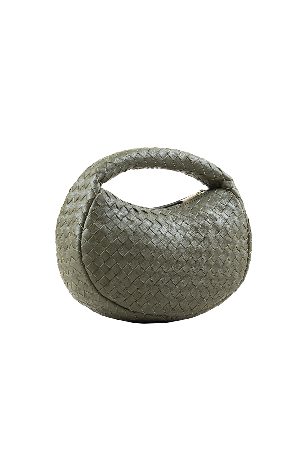 Laluna Mini Woven Shoulder Bag in Olive