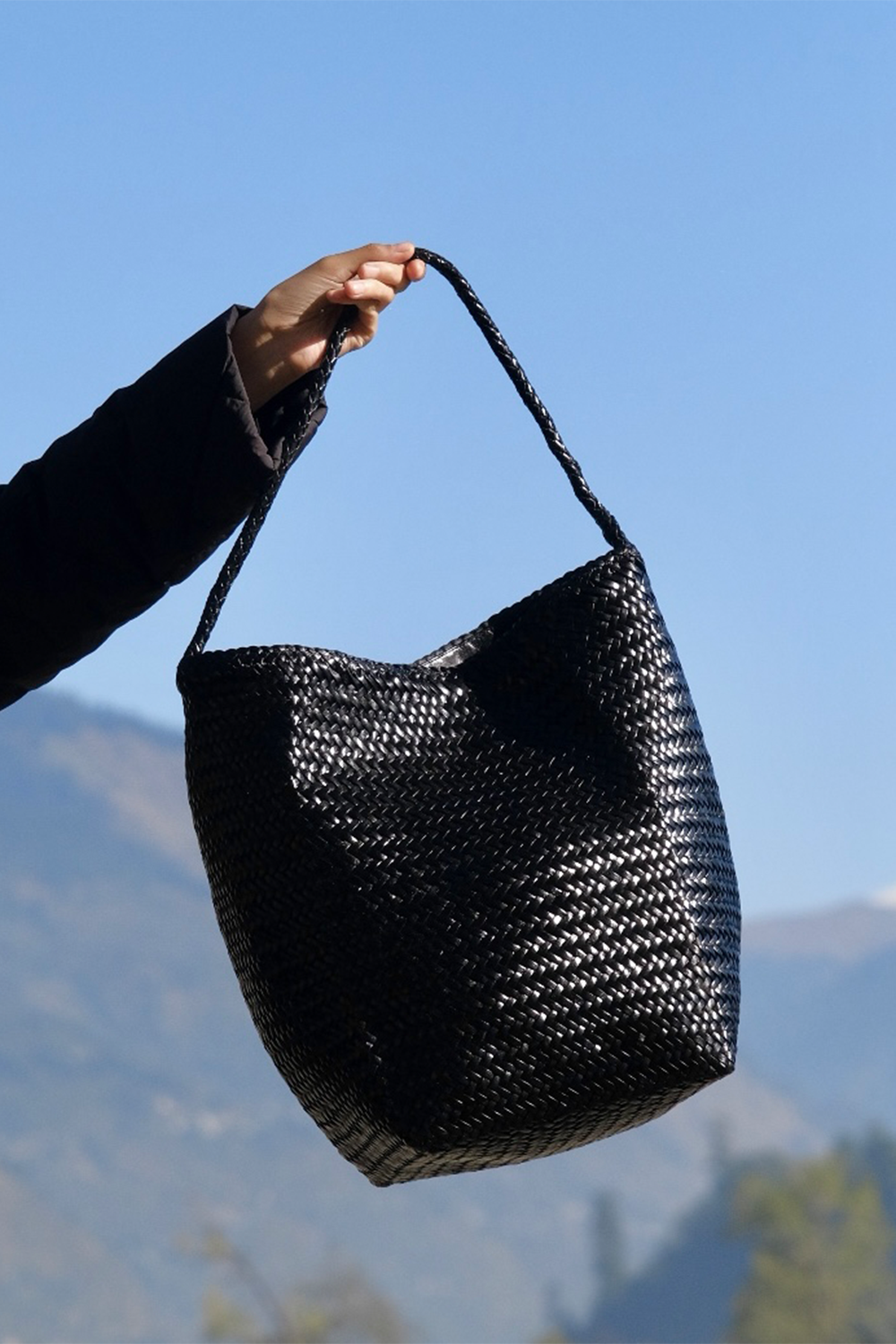 Toka Woven Tote Bag in Black
