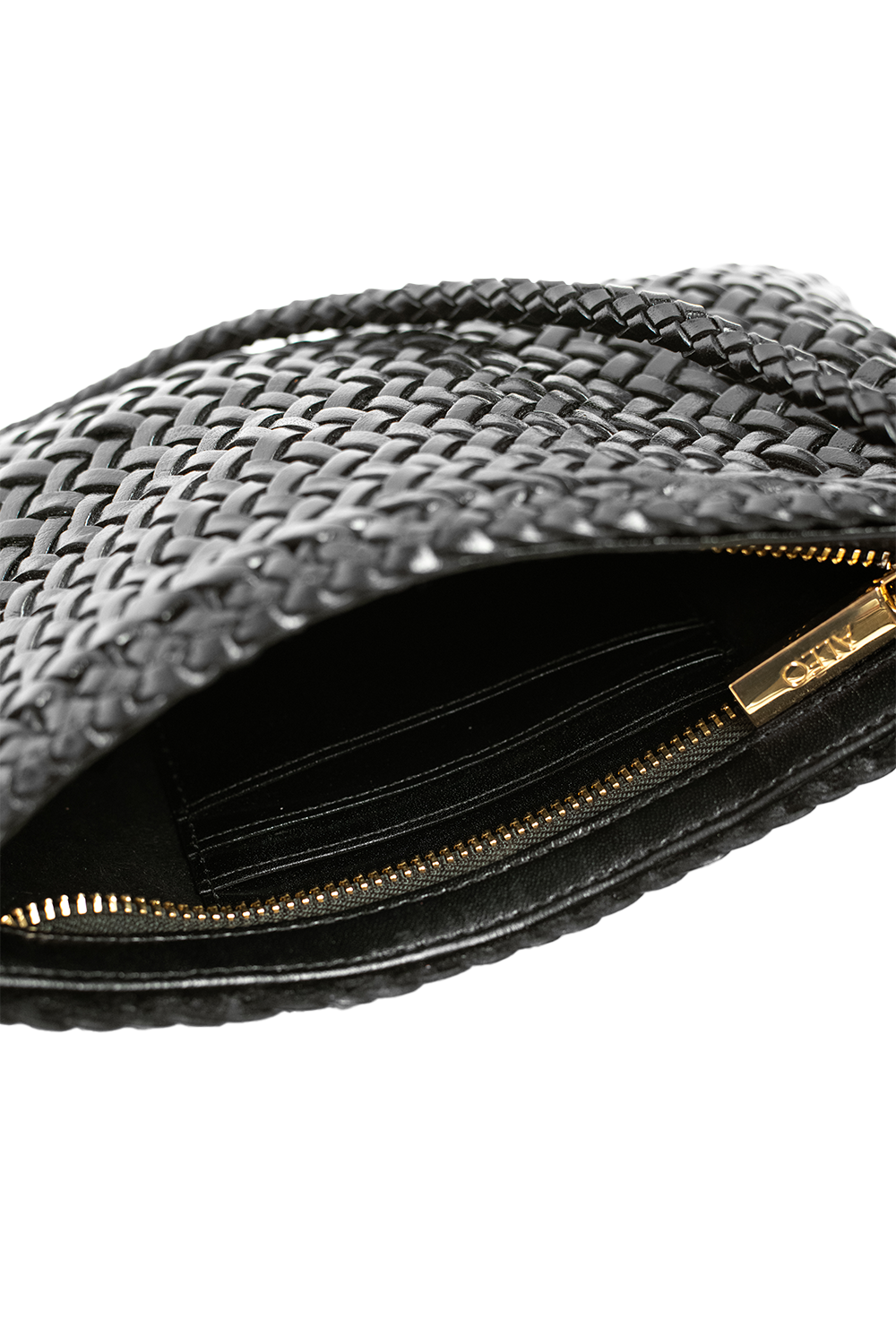 Fiya Woven Crossbody Bag in Black