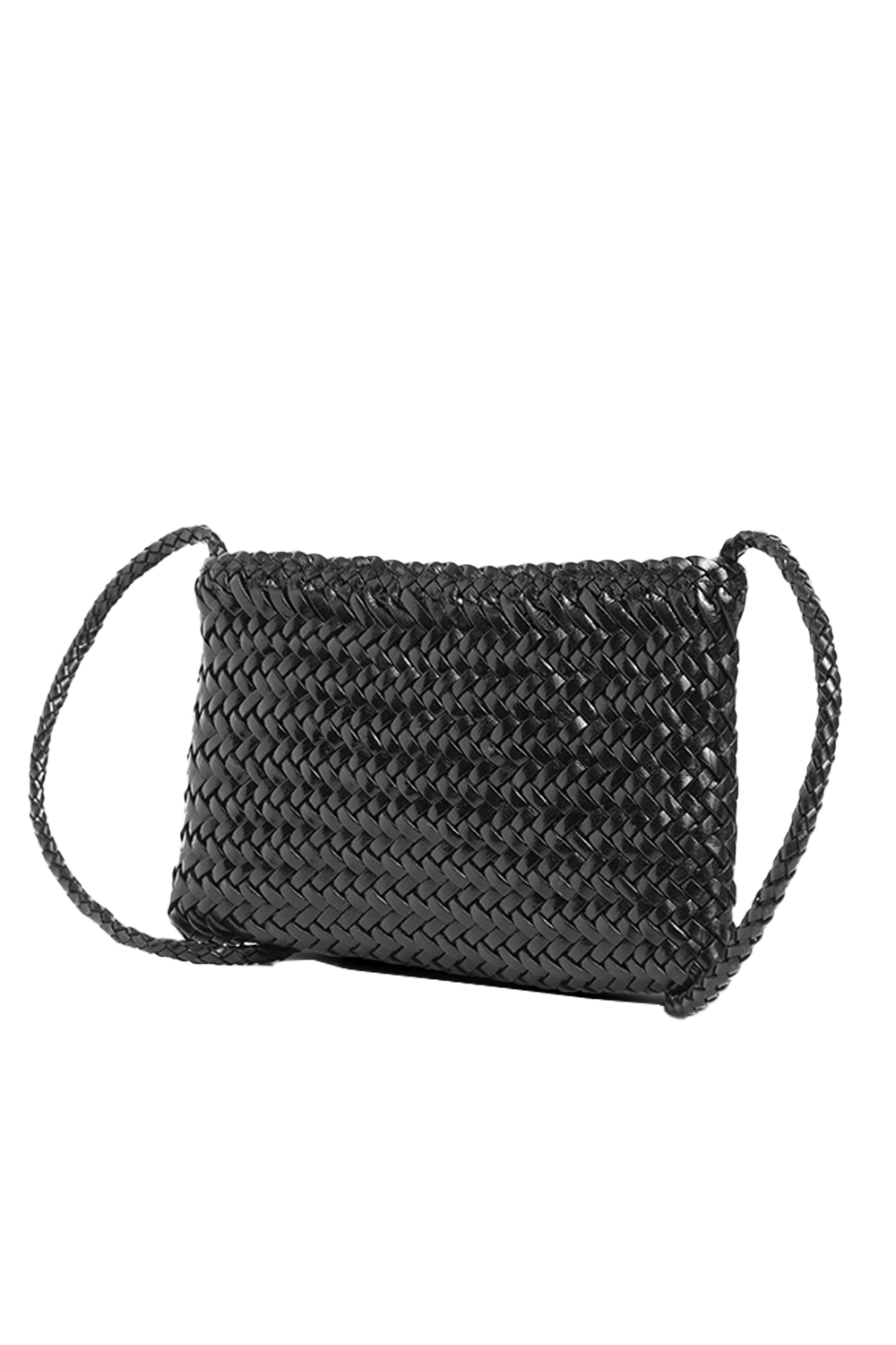 Fiya Woven Crossbody Bag in Black