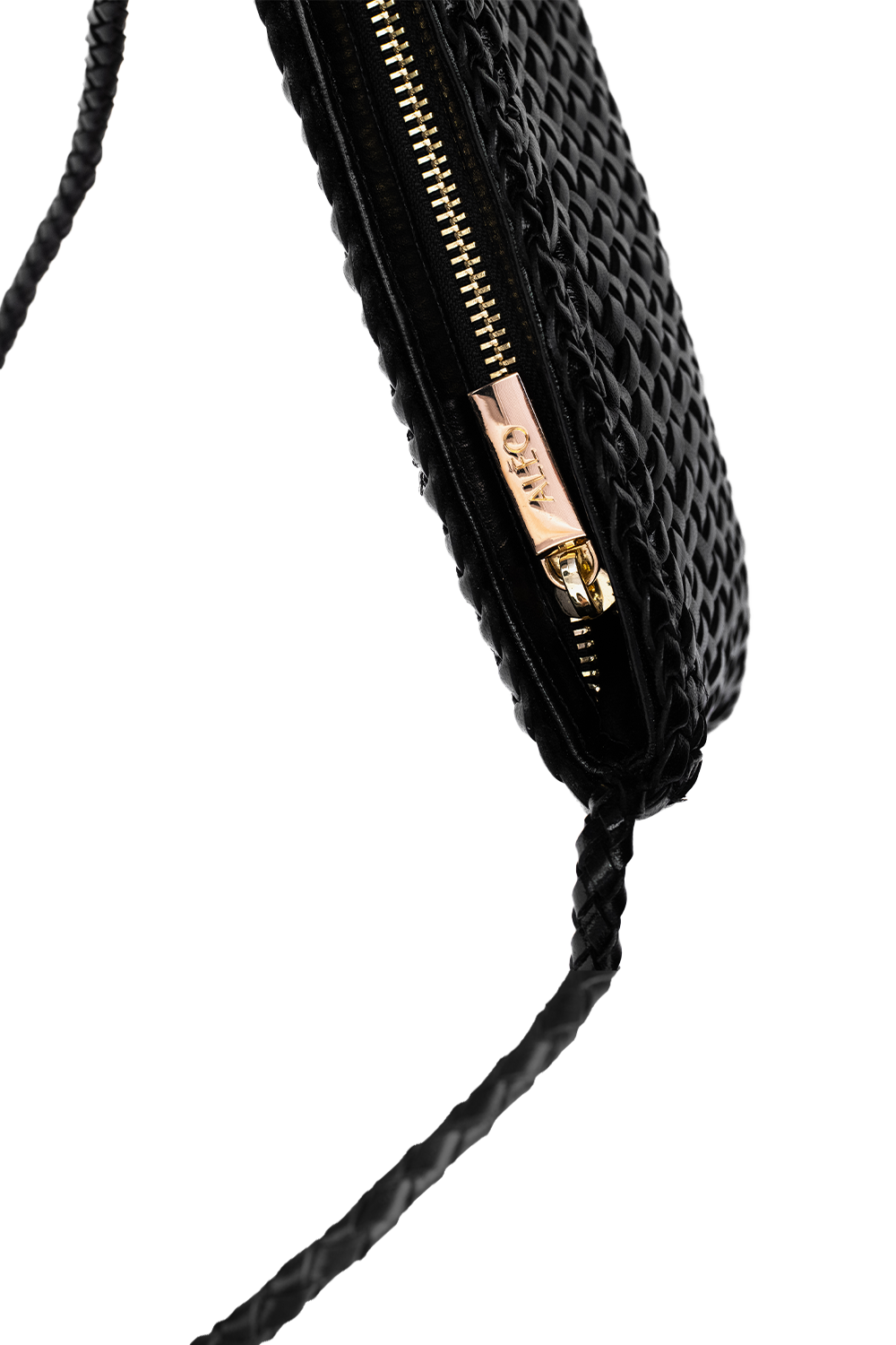 Fiya Woven Crossbody Bag in Black
