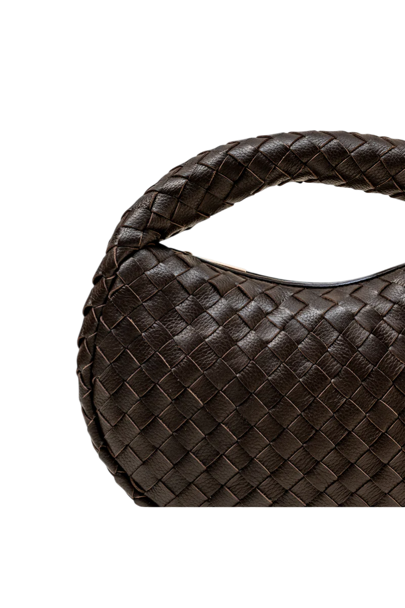 Laluna Mini Woven Shoulder Bag in Fondant