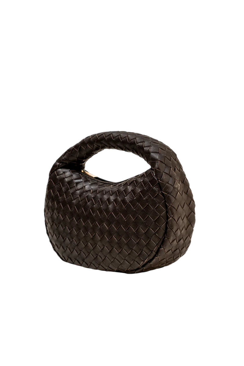 Laluna Mini Woven Shoulder Bag in Fondant