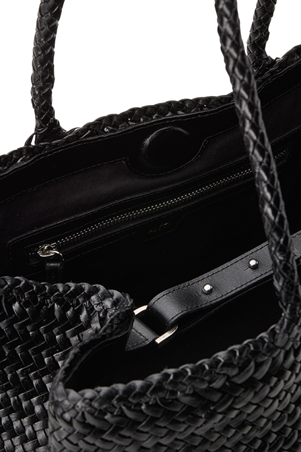 Romy Woven Tote in Black