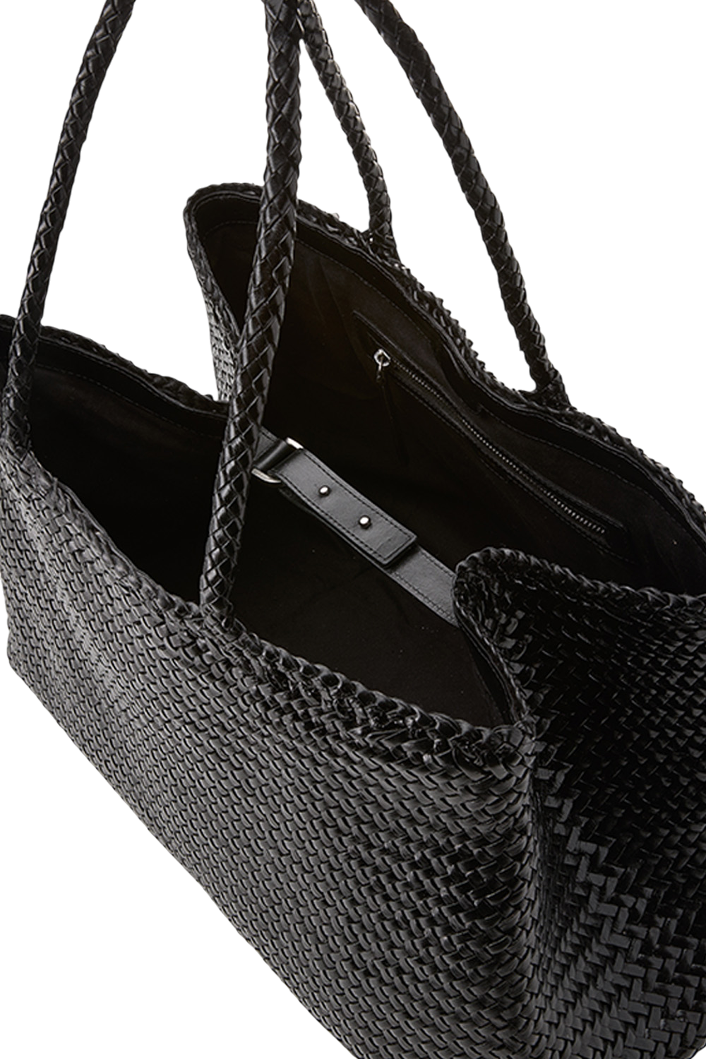 Romy Woven Tote in Black