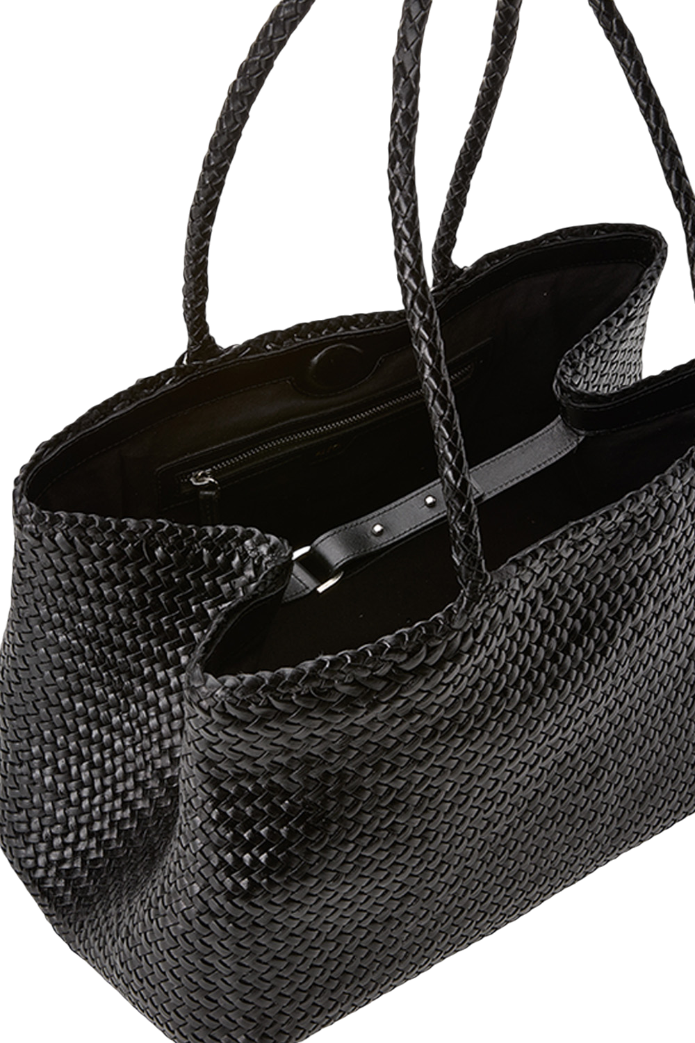 Romy Woven Tote in Black