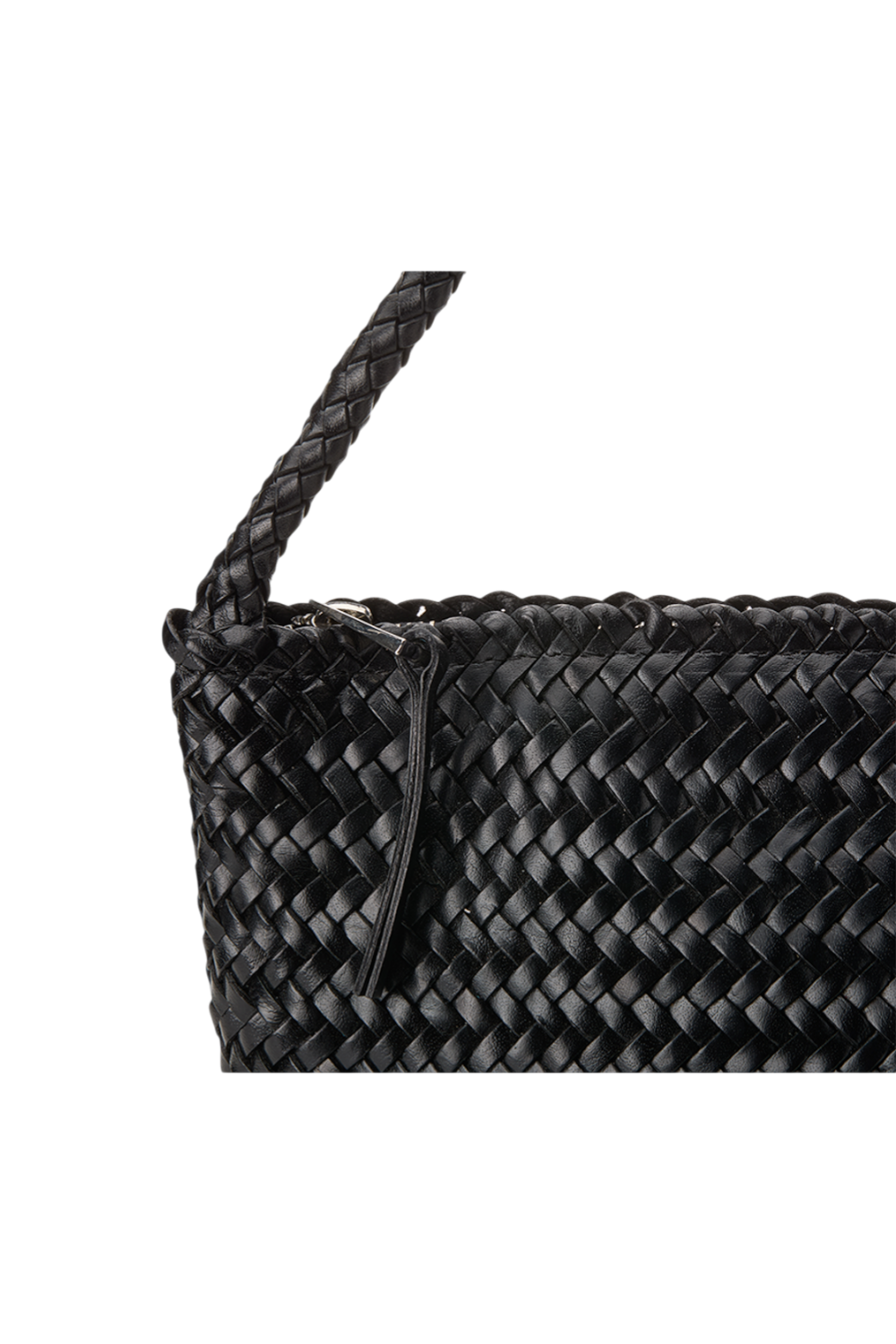 Nina Woven Shoulder Bag in Black
